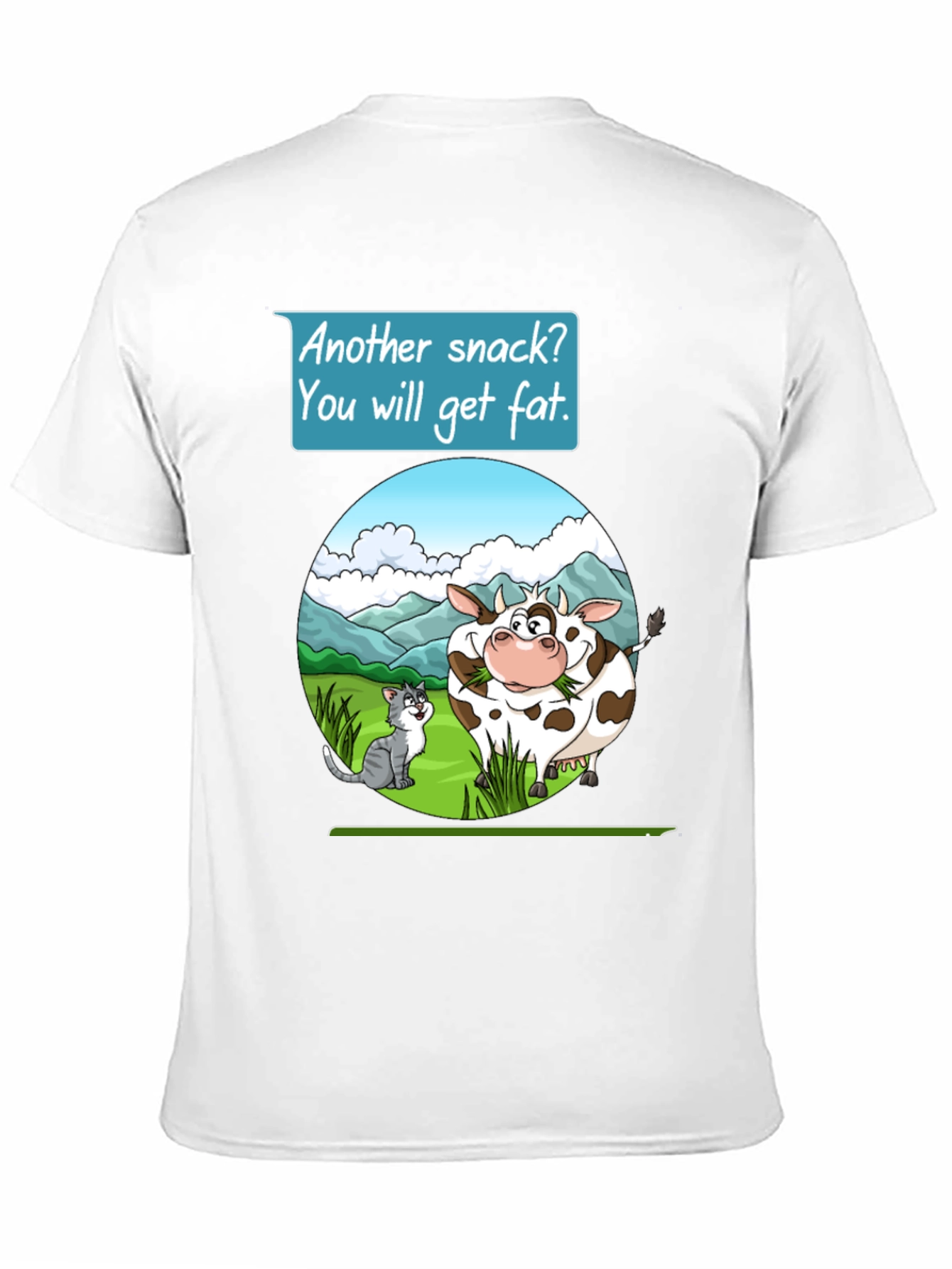 Funny Cow & Cat Cartoon T-Shirt