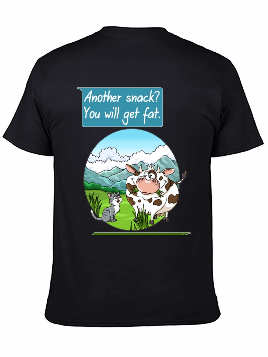 Funny Cow & Cat Cartoon T-Shirt