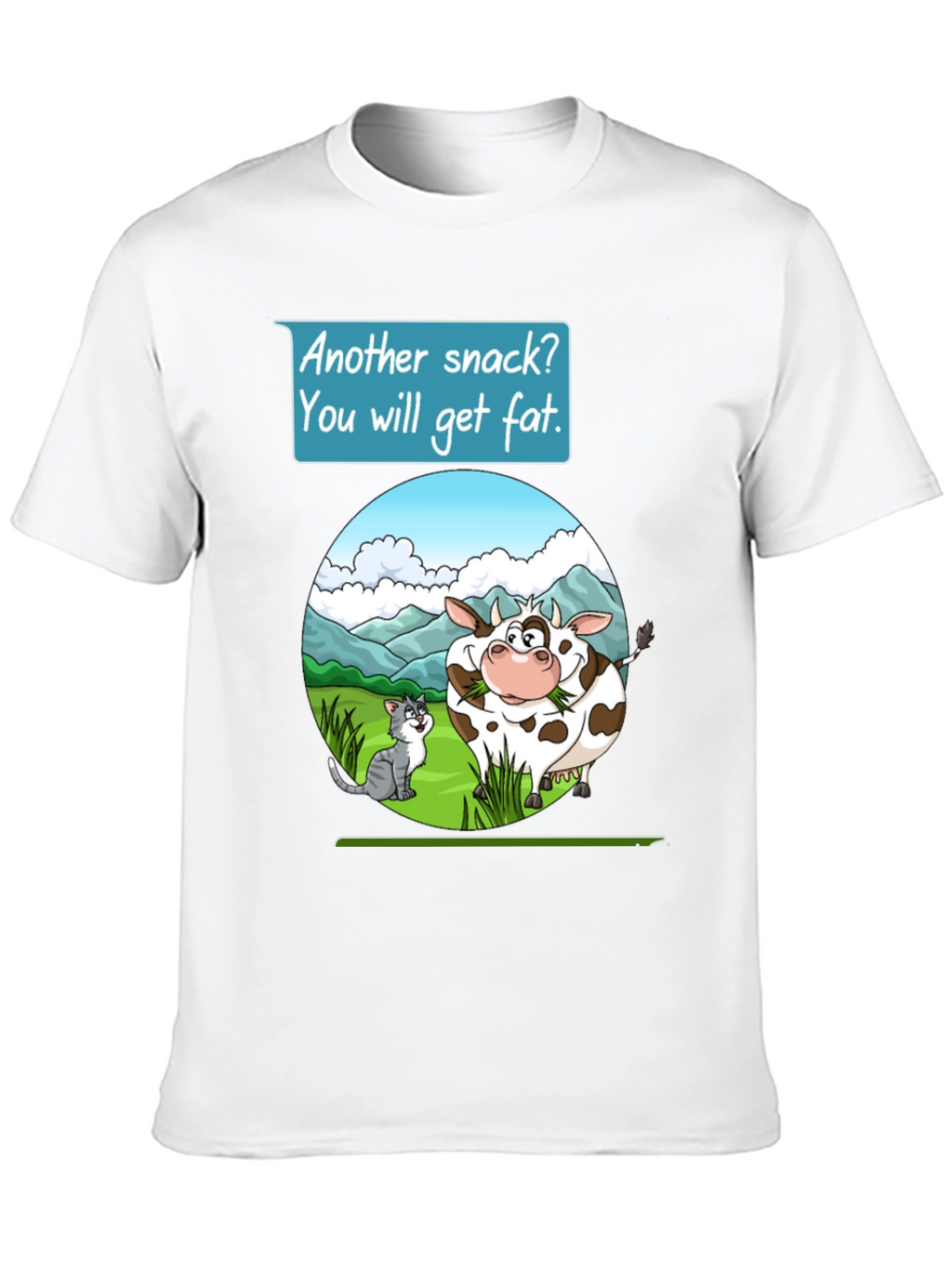 Funny Cow & Cat Cartoon T-Shirt