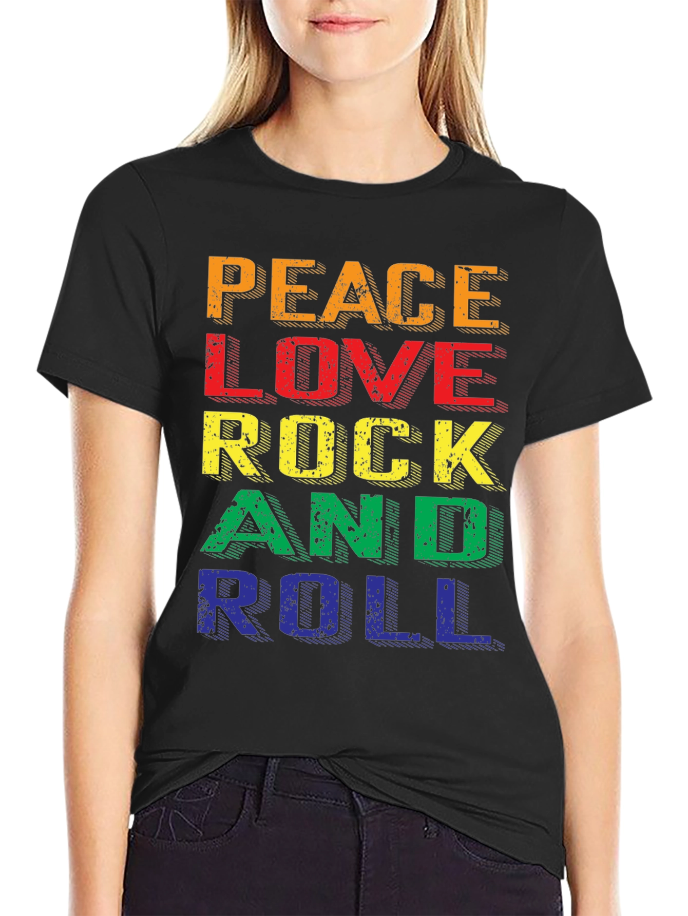 Peace Love Rock & Roll Graphic Tee