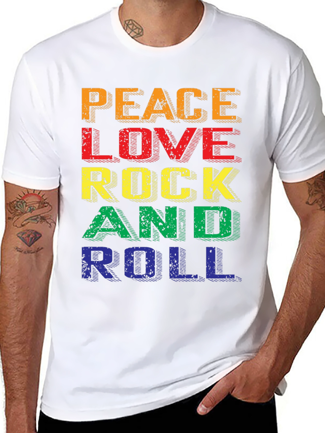 Peace Love Rock & Roll Graphic Tee