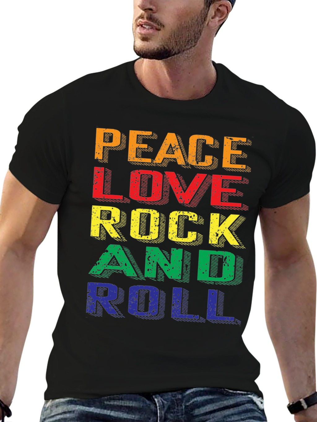 Peace Love Rock & Roll Graphic Tee