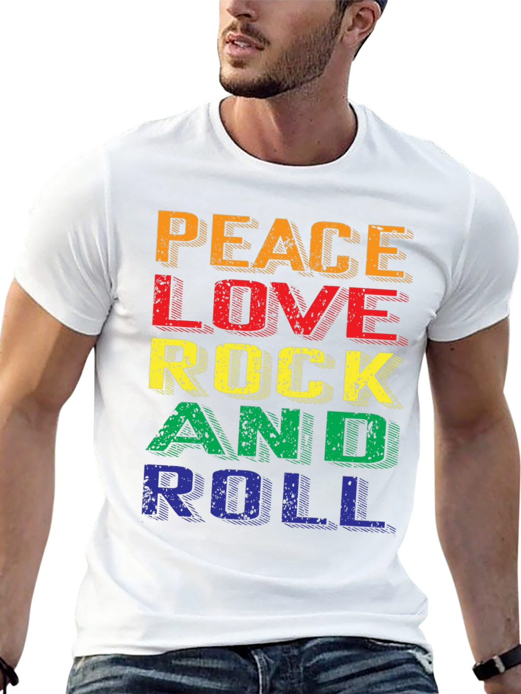 Peace Love Rock & Roll Graphic Tee