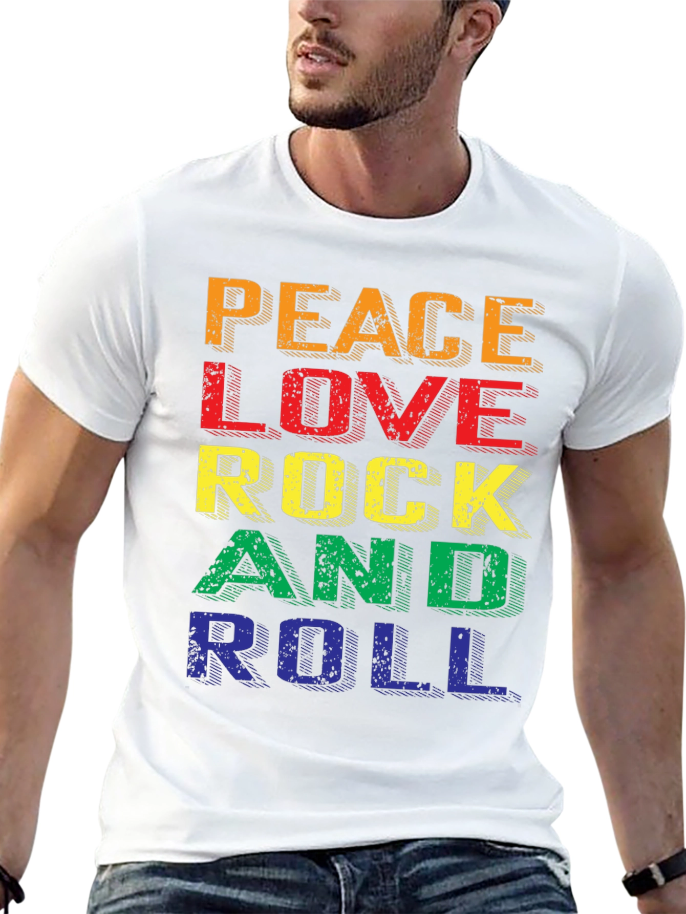 Peace Love Rock & Roll Graphic Tee