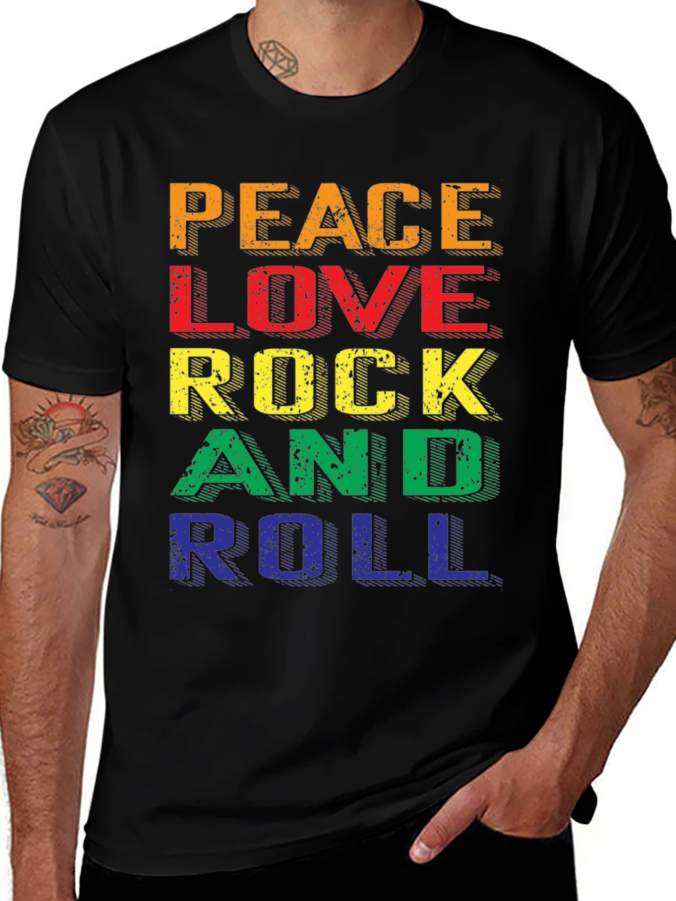 Peace Love Rock & Roll Graphic Tee