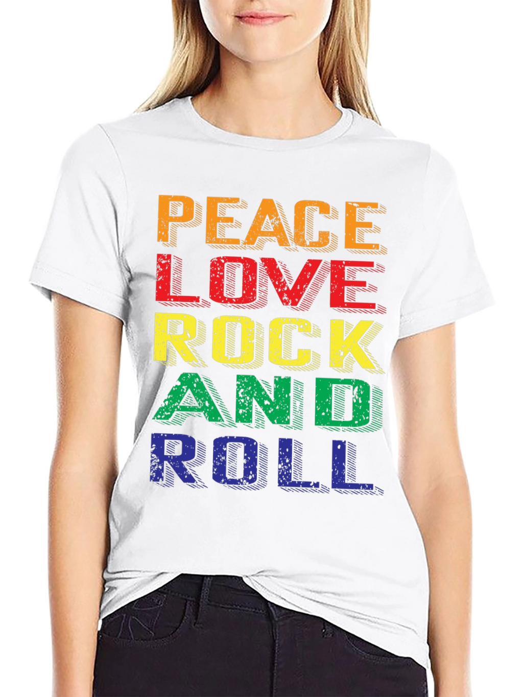 Peace Love Rock & Roll Graphic Tee