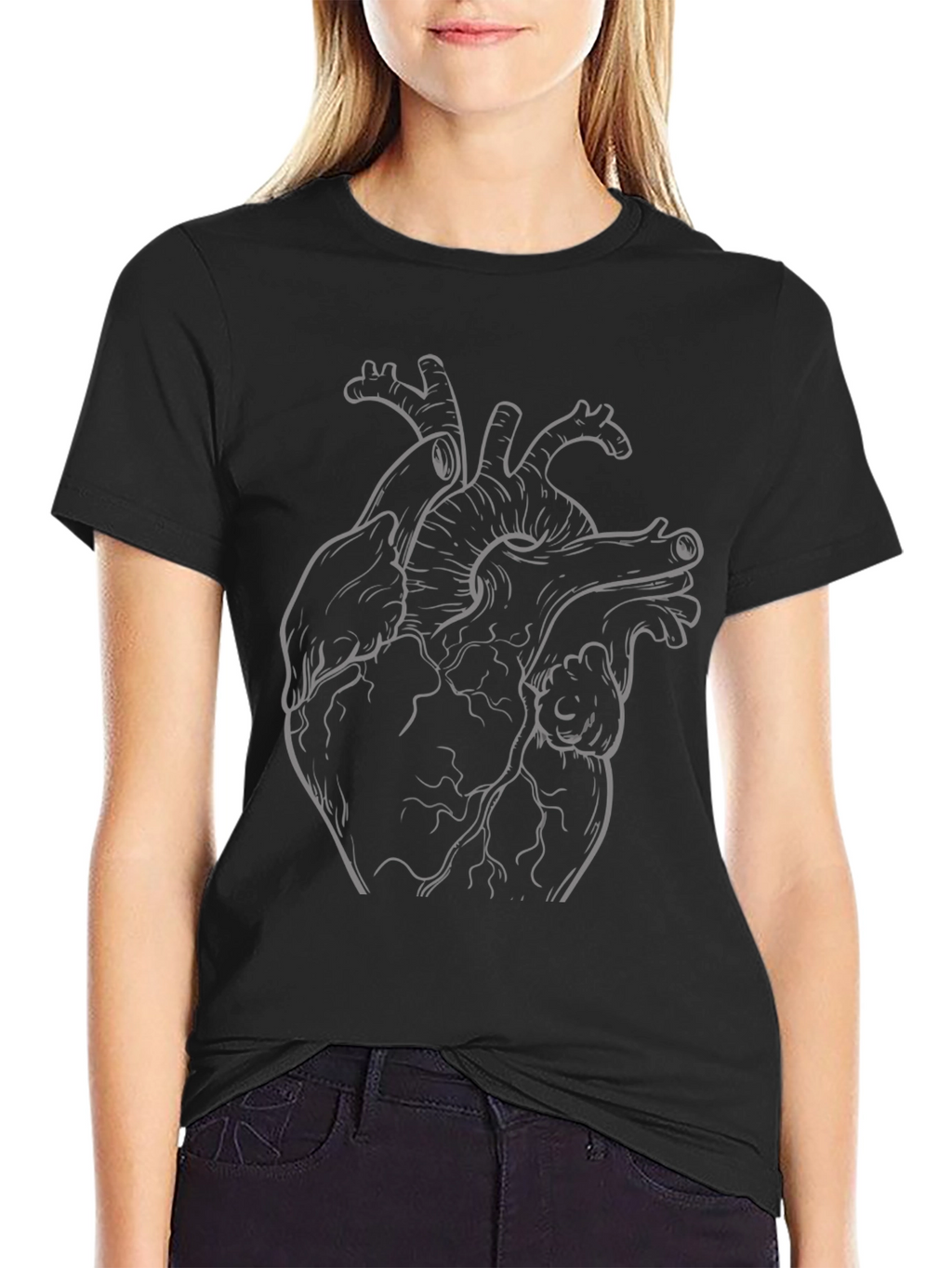 Anatomical Heart Graphic Black T-Shirt