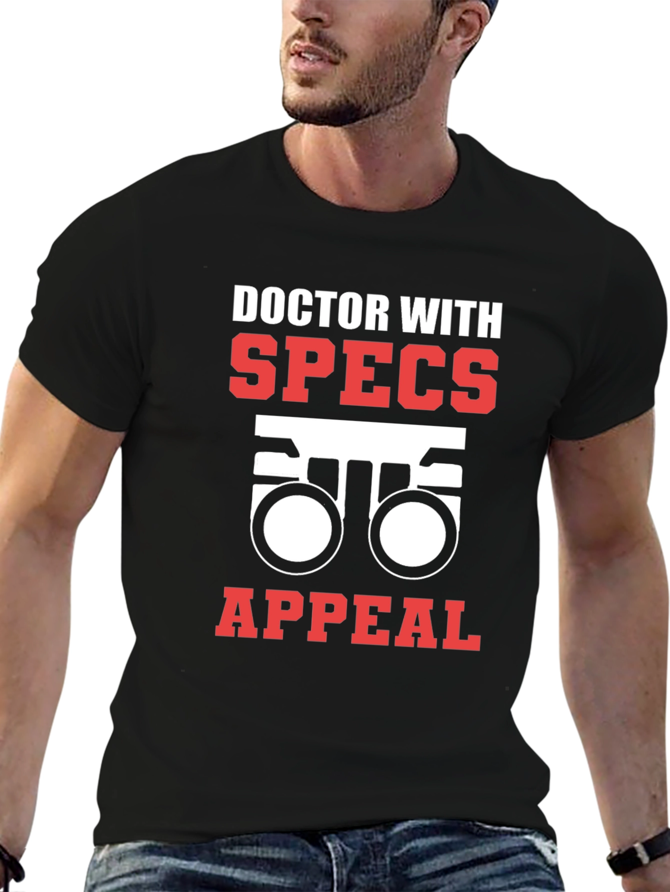 Doctor With Specs Appeal Black T-Shirt