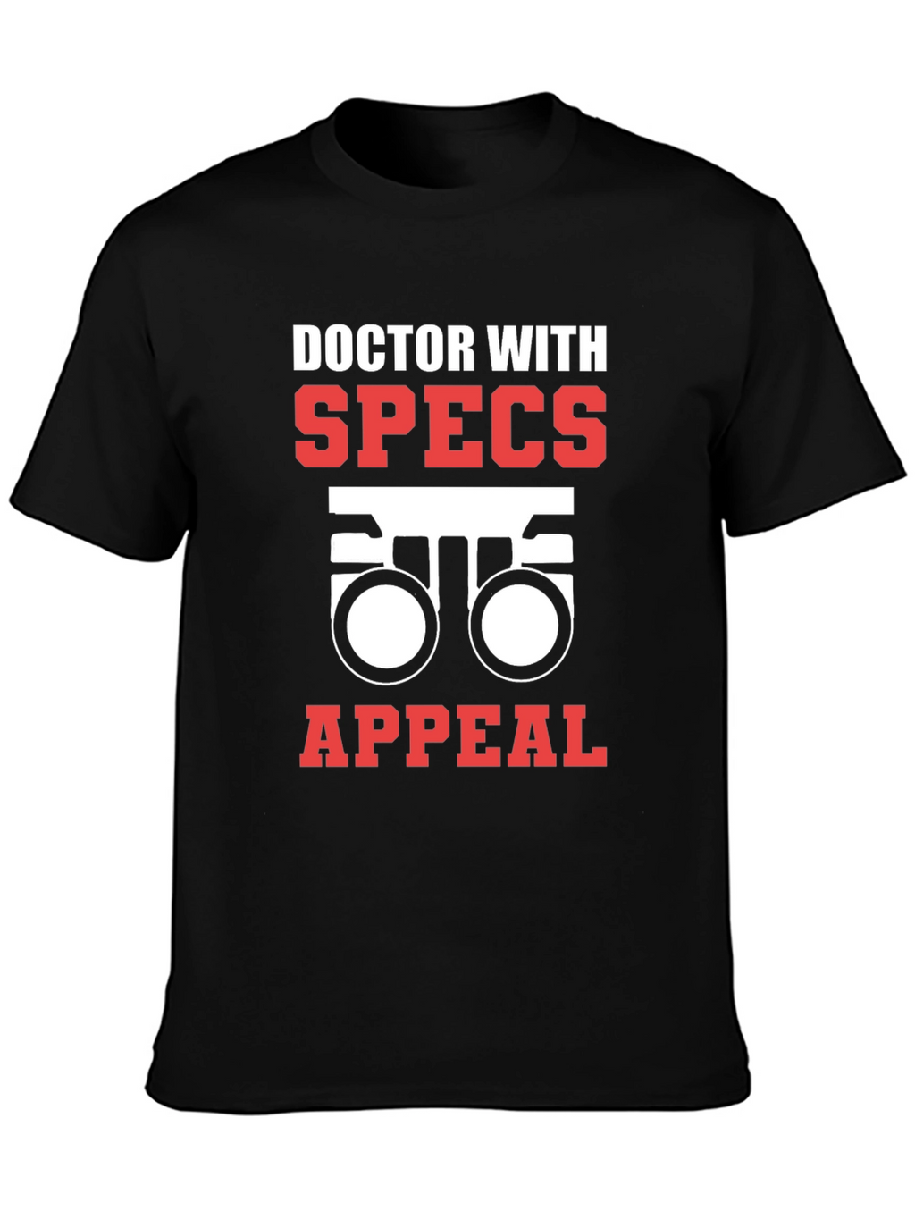 Doctor With Specs Appeal Black T-Shirt