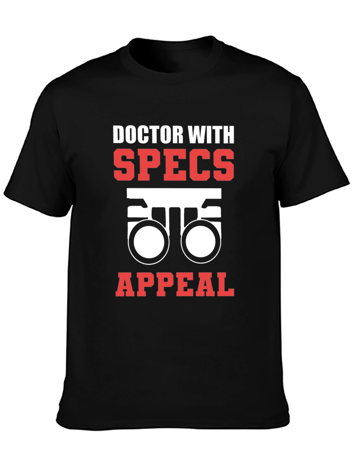 Doctor With Specs Appeal Black T-Shirt