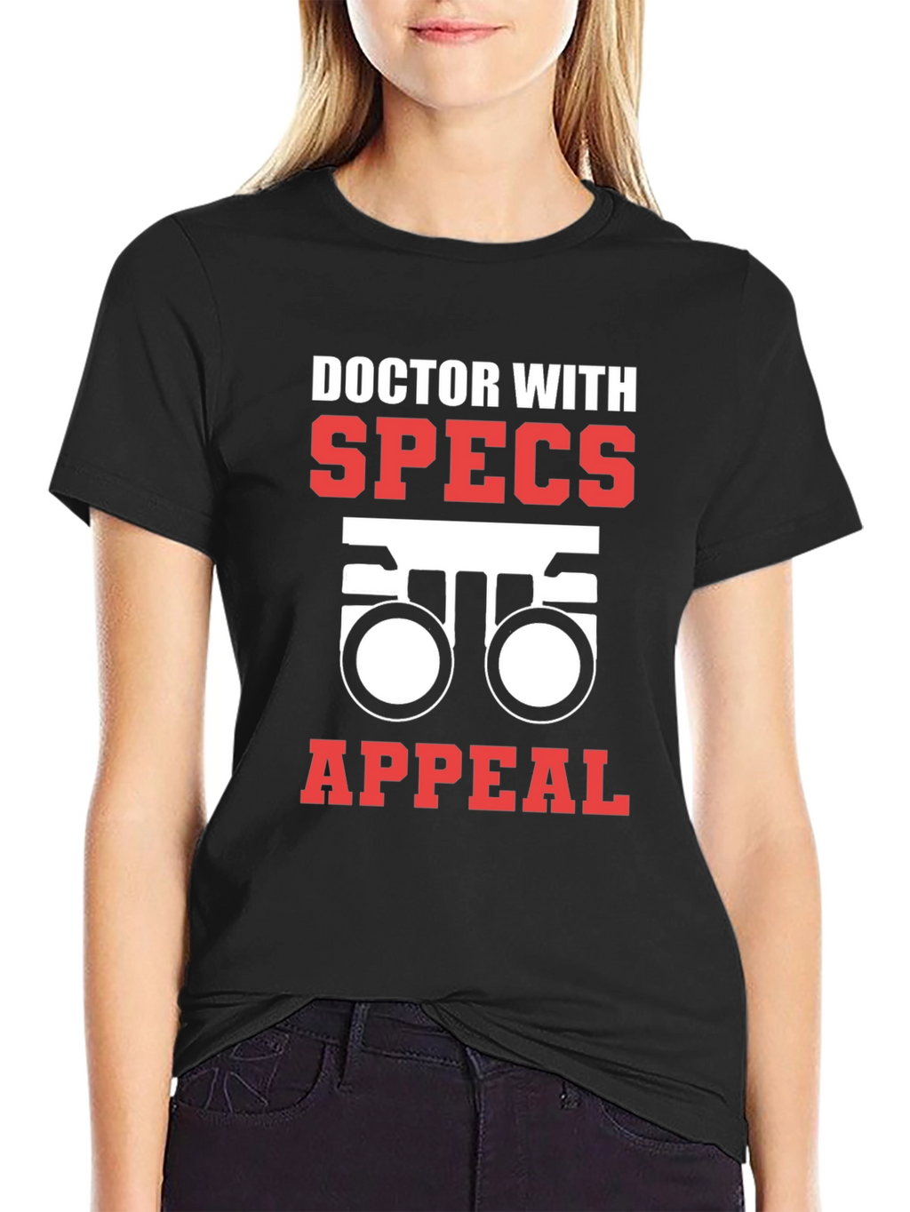 Doctor With Specs Appeal Black T-Shirt
