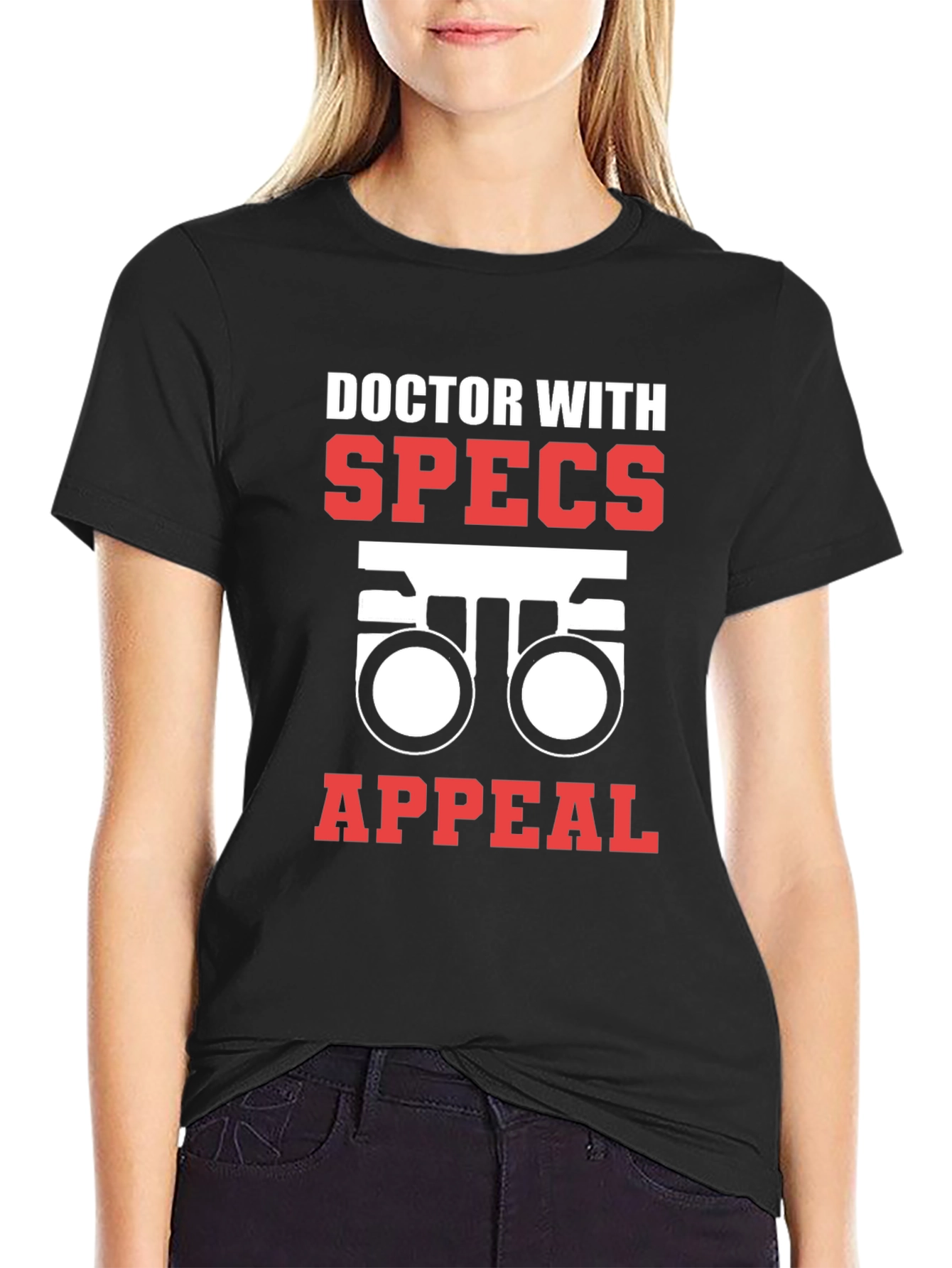 Doctor With Specs Appeal Black T-Shirt
