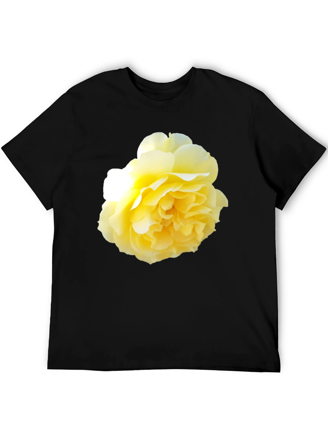Yellow Rose Graphic Black T-Shirt
