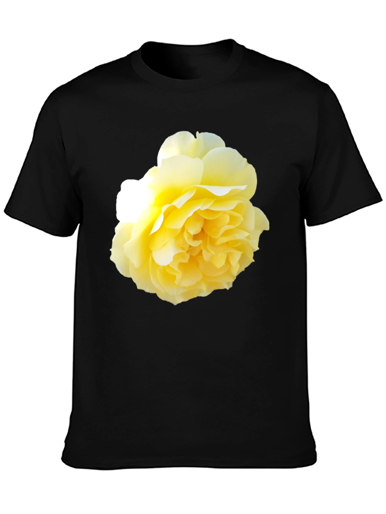 Yellow Rose Graphic Black T-Shirt