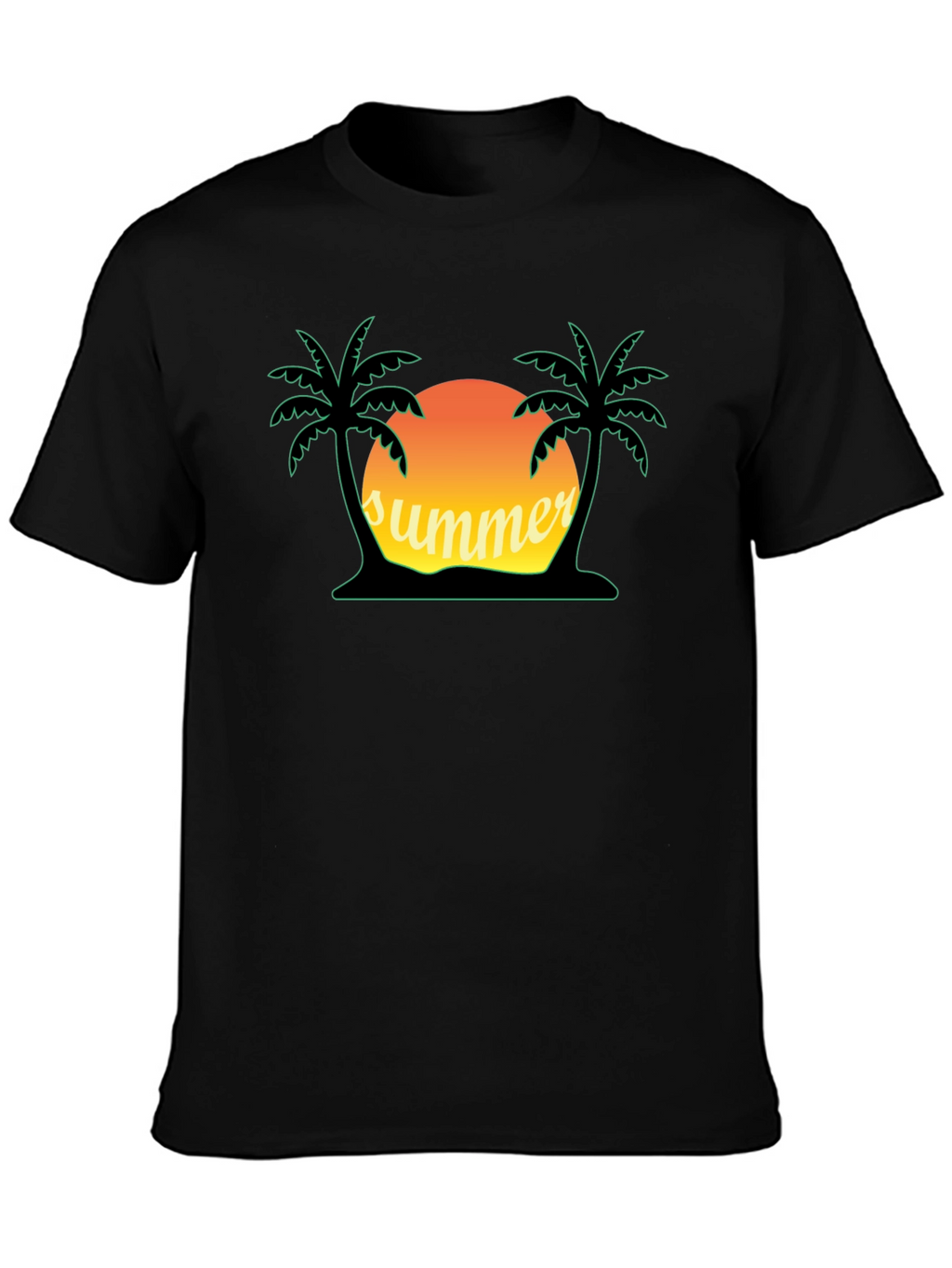 Summer Vibes Graphic Tee - Palm Tree Sunset Shirt