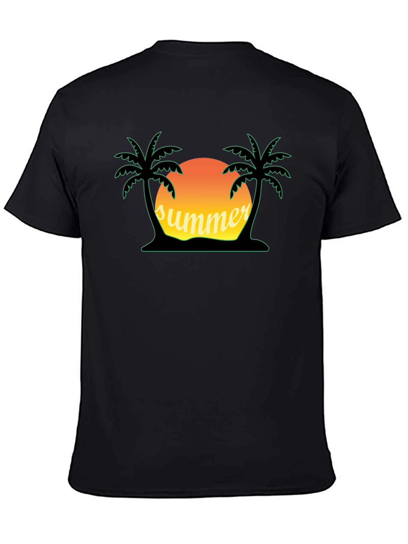 Summer Vibes Graphic Tee - Palm Tree Sunset Shirt