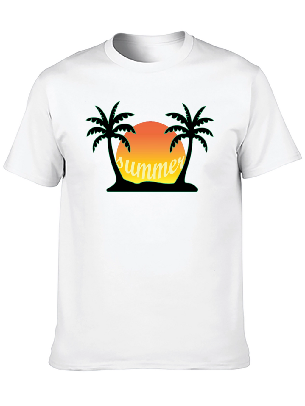 Summer Vibes Graphic Tee - Palm Tree Sunset Shirt