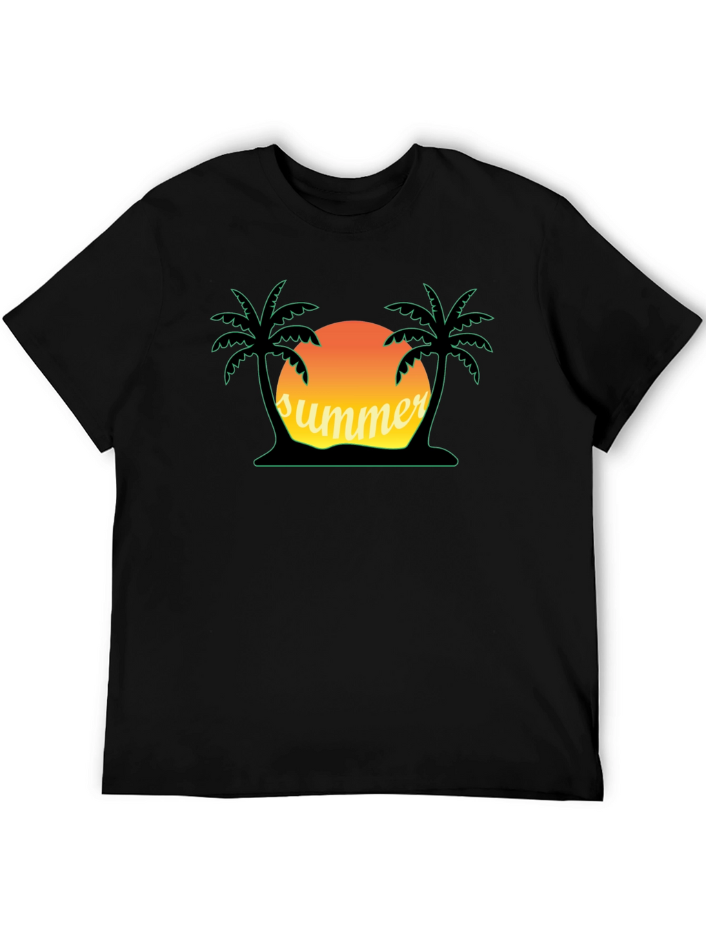 Summer Vibes Graphic Tee - Palm Tree Sunset Shirt