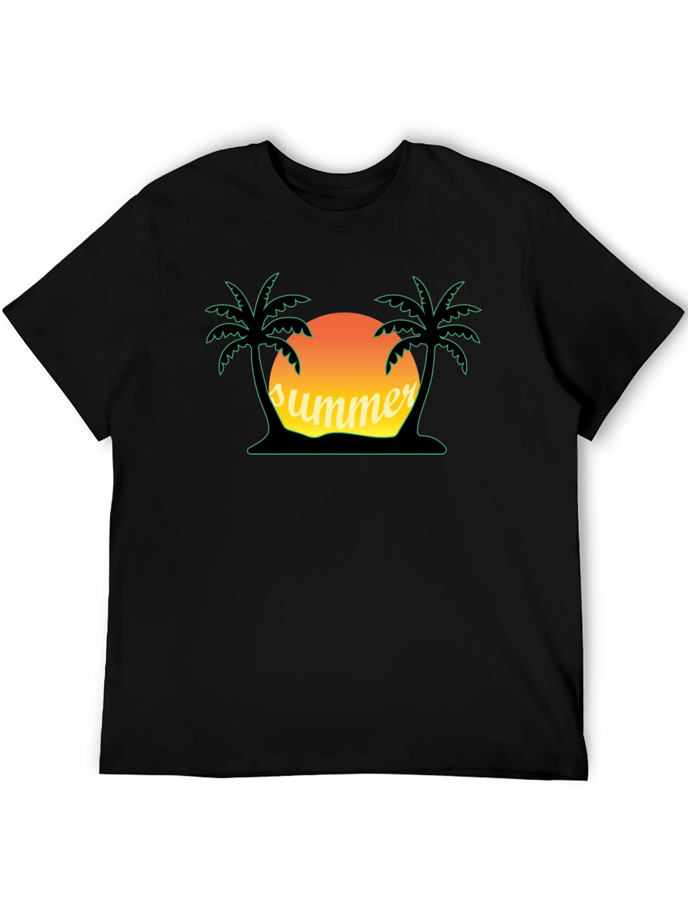 Summer Vibes Graphic Tee - Palm Tree Sunset Shirt