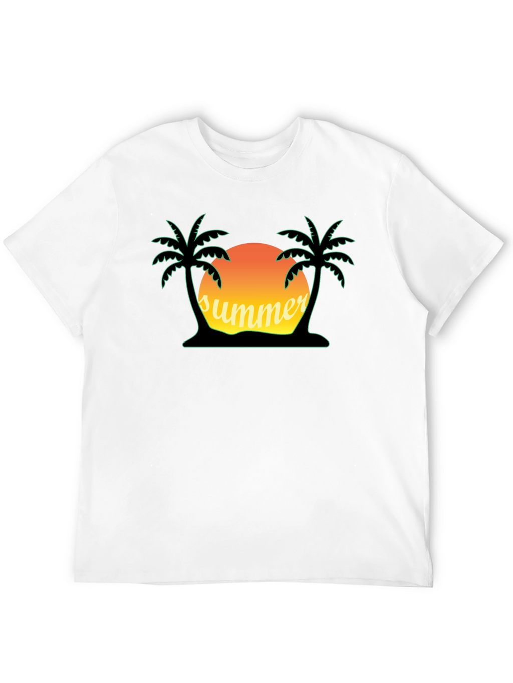 Summer Vibes Graphic Tee - Palm Tree Sunset Shirt