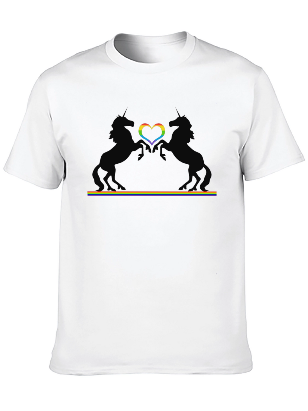 Rainbow Unicorn Heart Pride T-Shirt