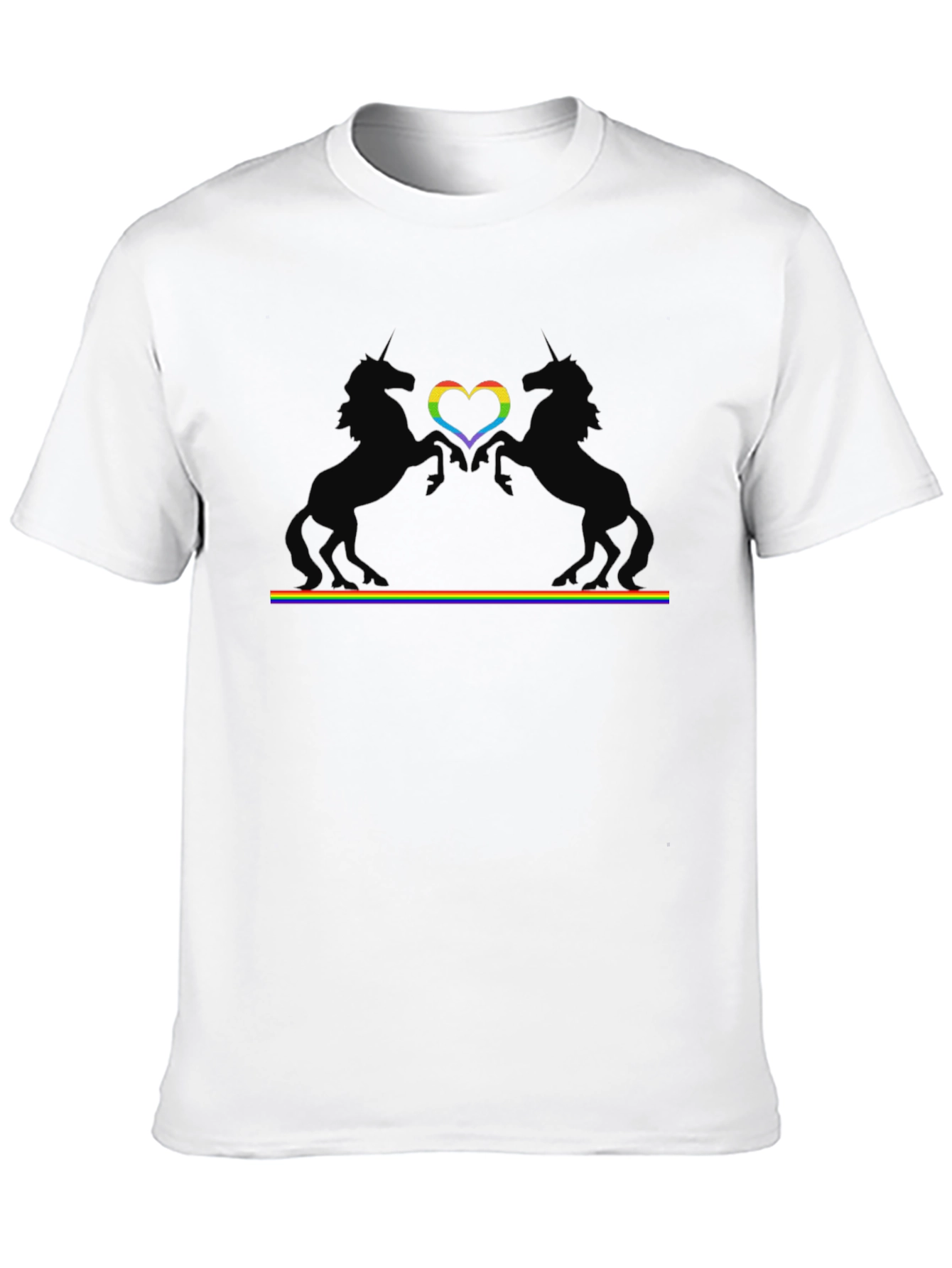Rainbow Unicorn Heart Pride T-Shirt