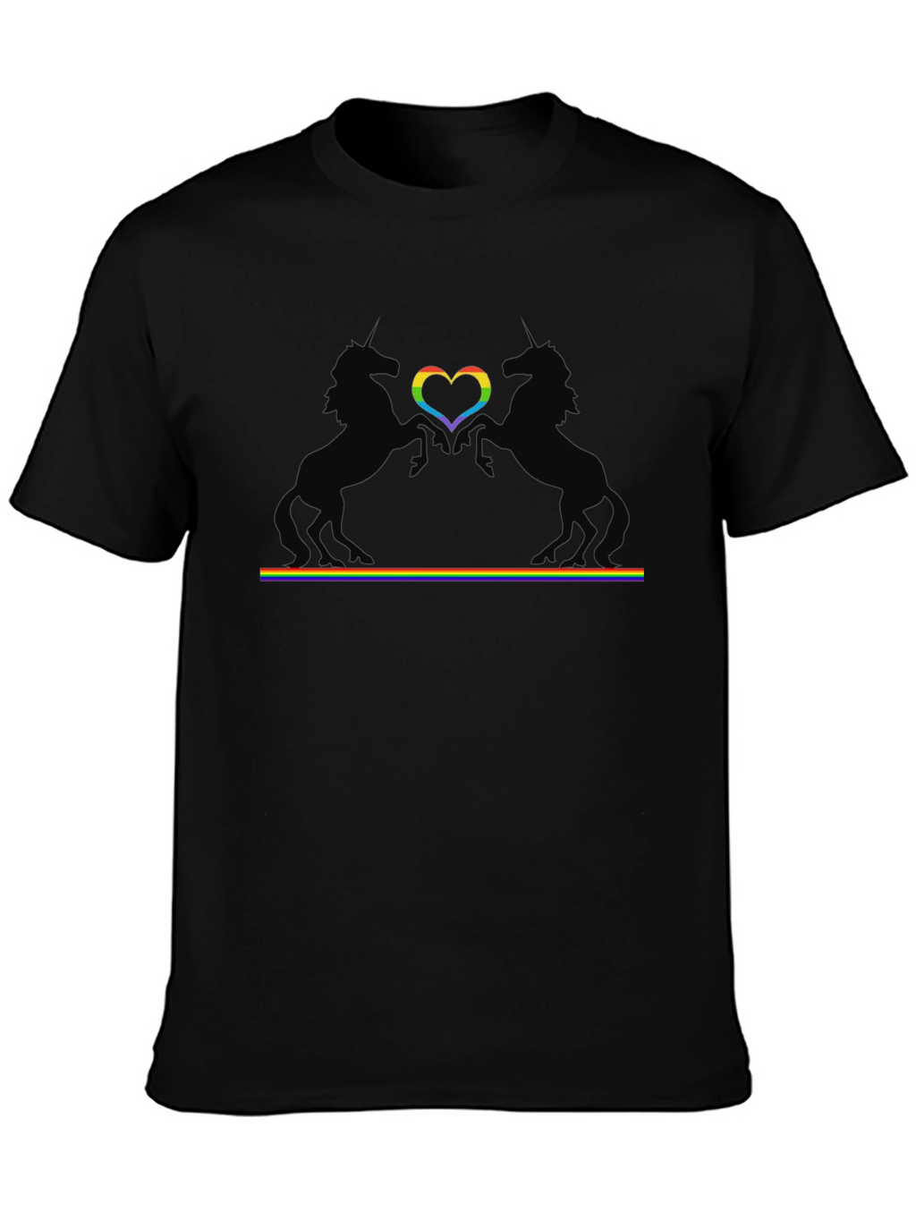 Rainbow Unicorn Heart Pride T-Shirt
