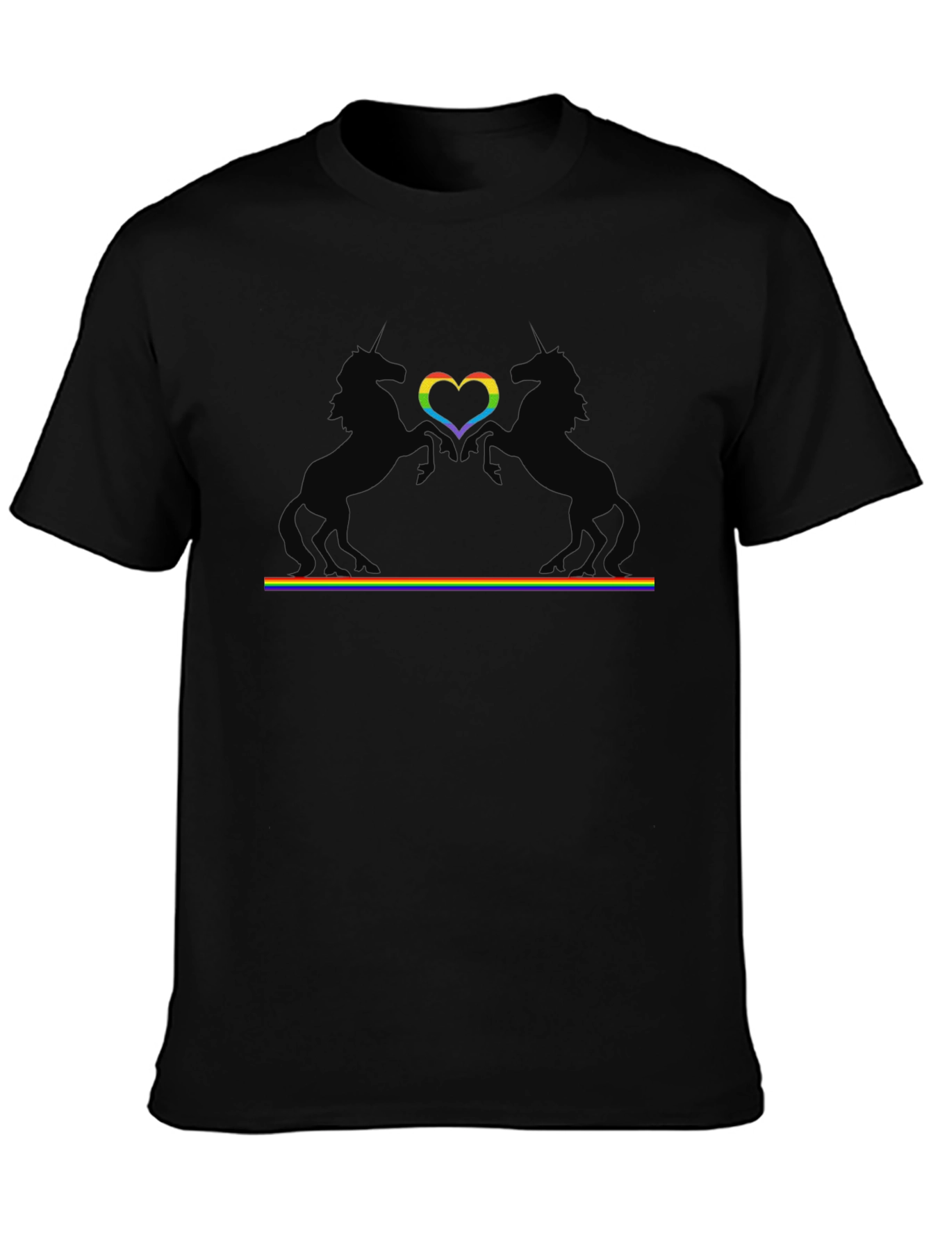 Rainbow Unicorn Heart Pride T-Shirt