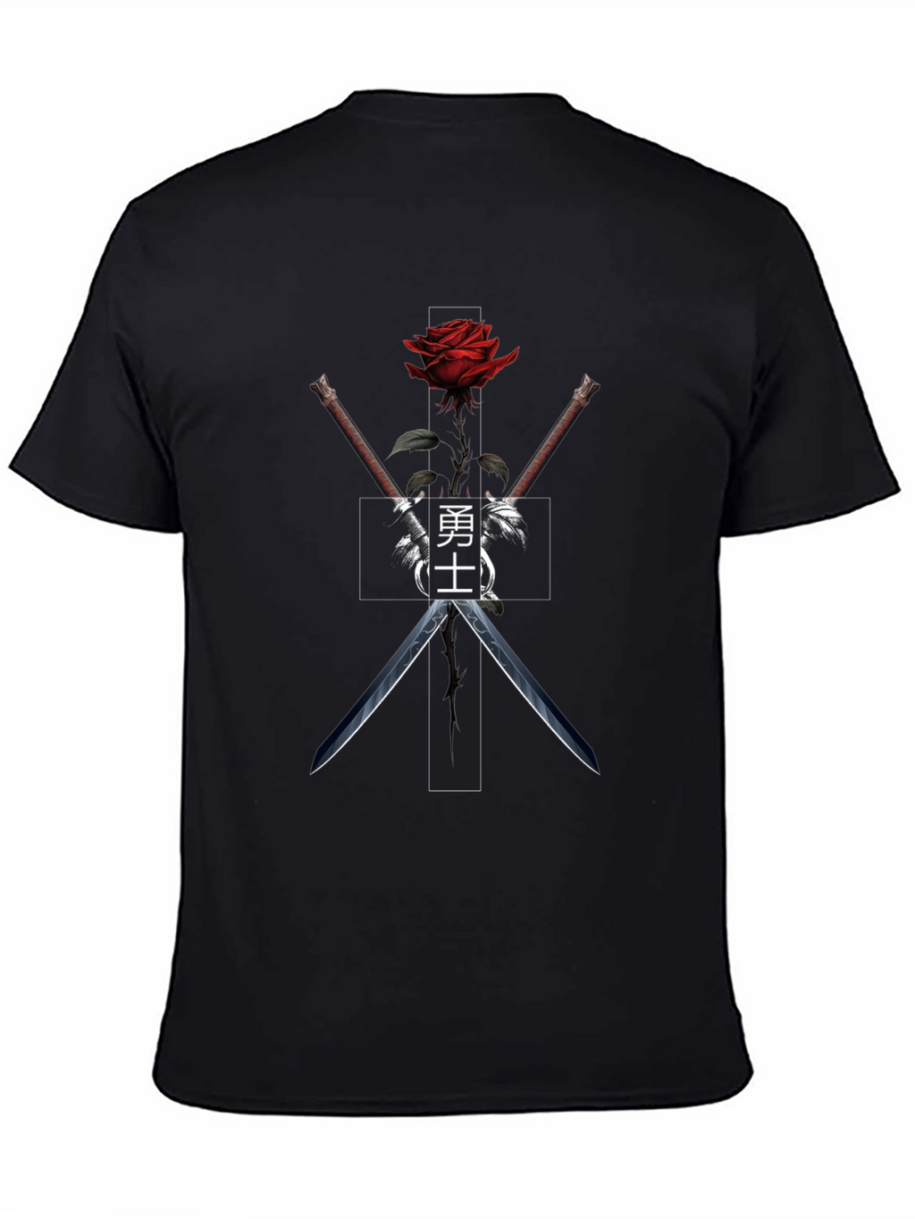 Rose & Katana Graphic Tee - Black