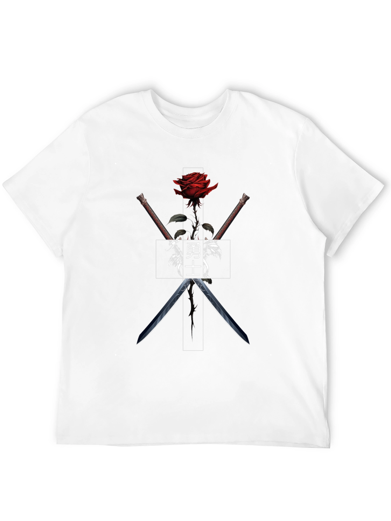 Rose & Katana Graphic Tee - Black