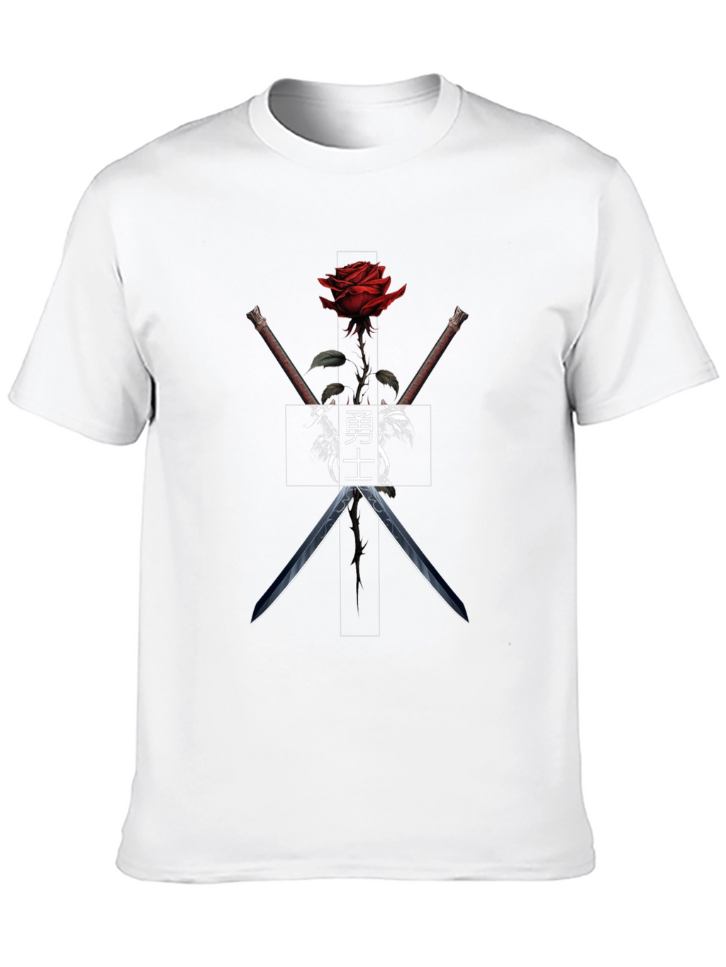 Rose & Katana Graphic Tee - Black