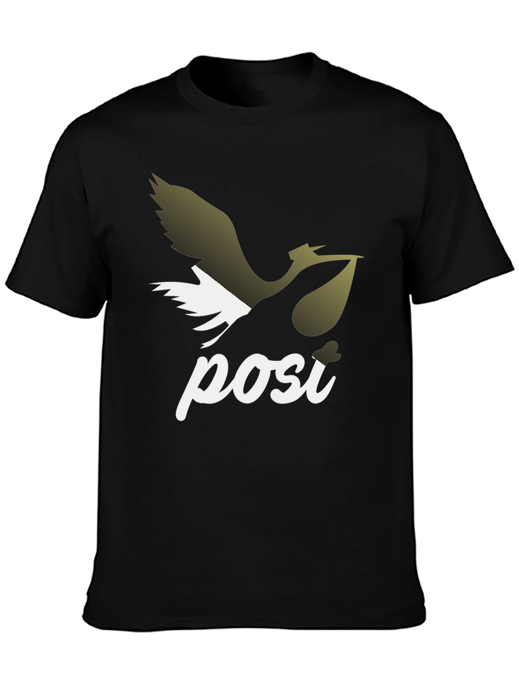 Stork Posi Graphic Print Black T-Shirt