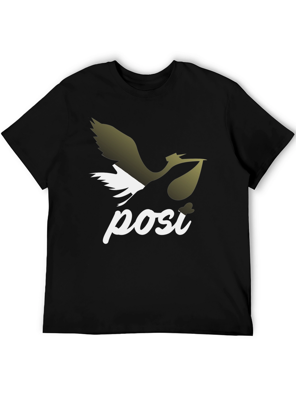 Stork Posi Graphic Print Black T-Shirt