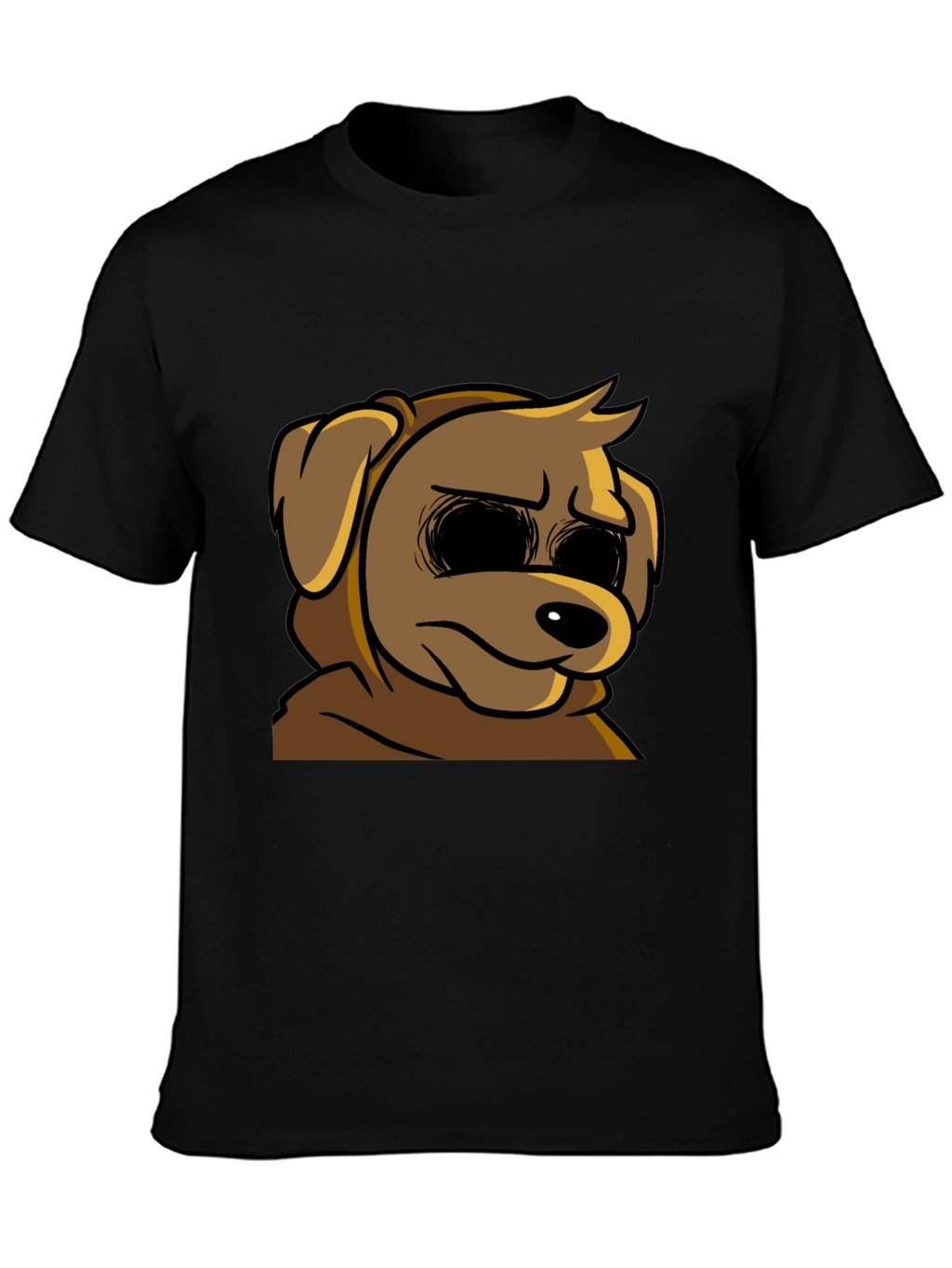 Cartoon Dog Graphic T-Shirt - Soft Black Tee