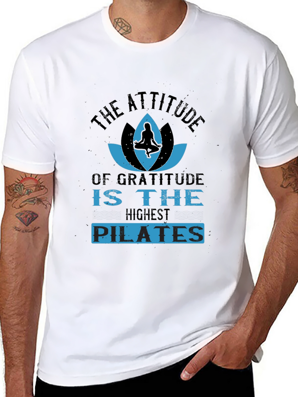 Gratitude Pilates T-Shirt - Attitude Yoga Design