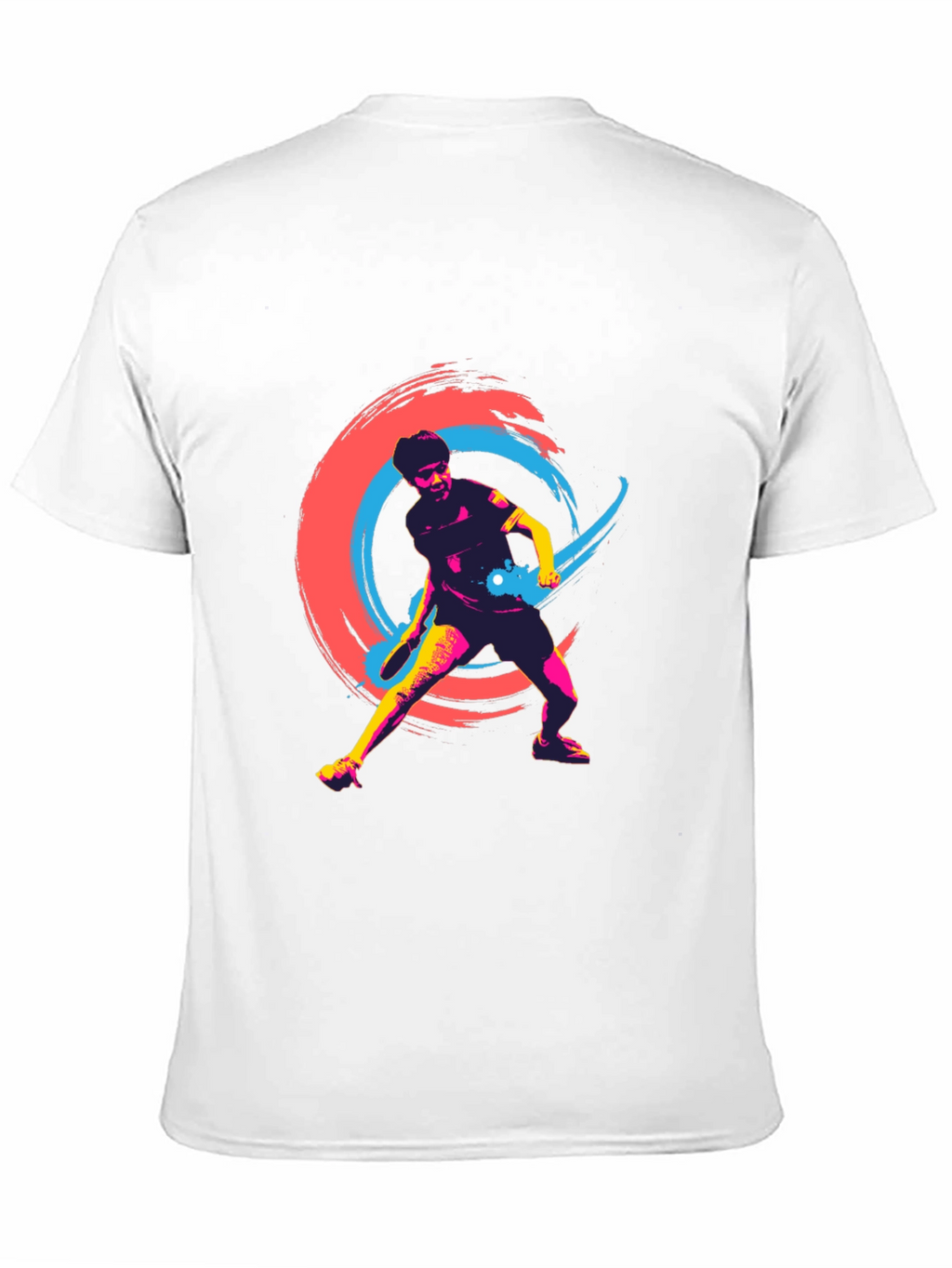 Vibrant Table Tennis Graphic Tee - Black
