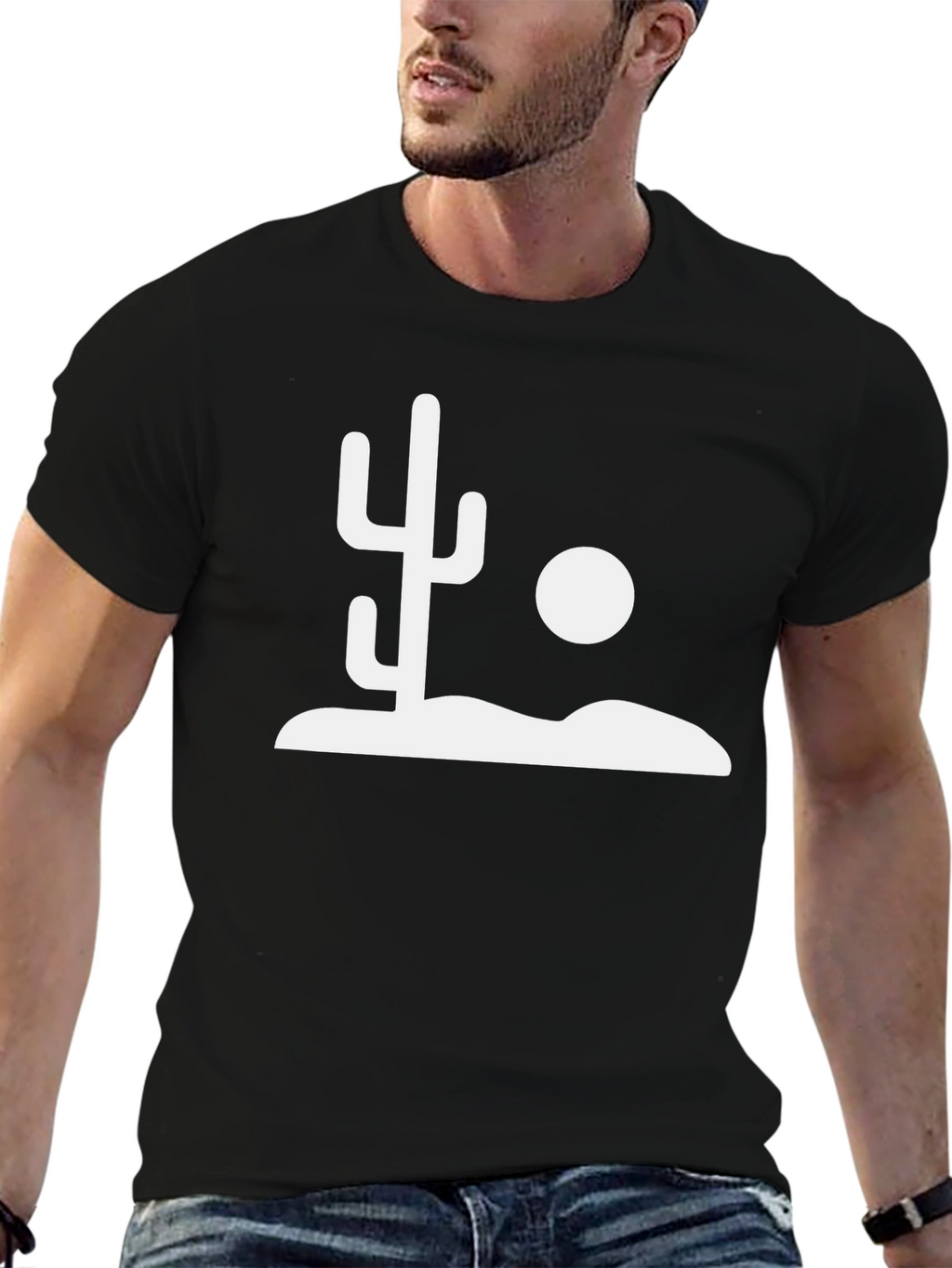 Cactus Desert Graphic Tee - Stylish Black T-Shirt
