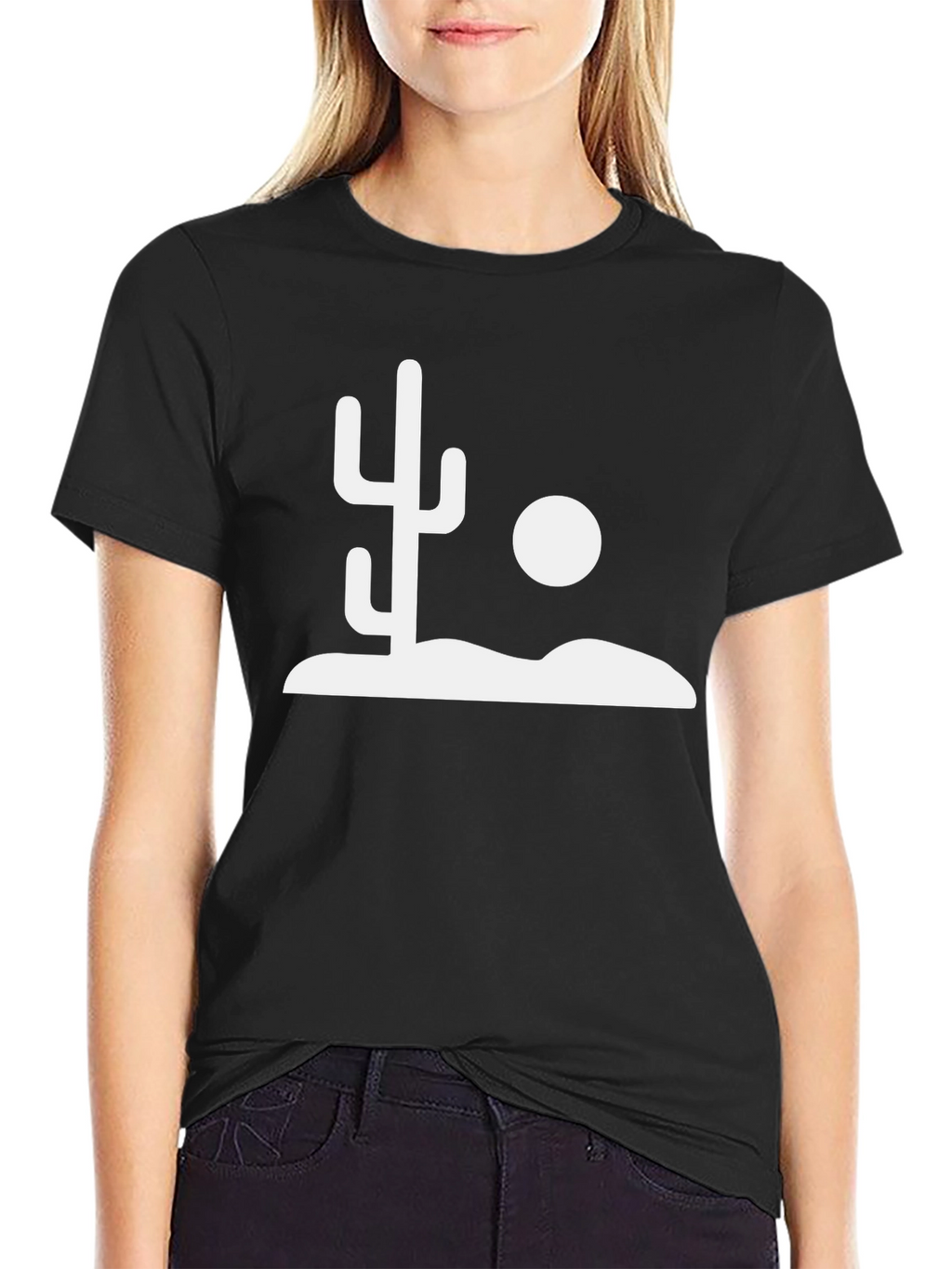 Cactus Desert Graphic Tee - Stylish Black T-Shirt