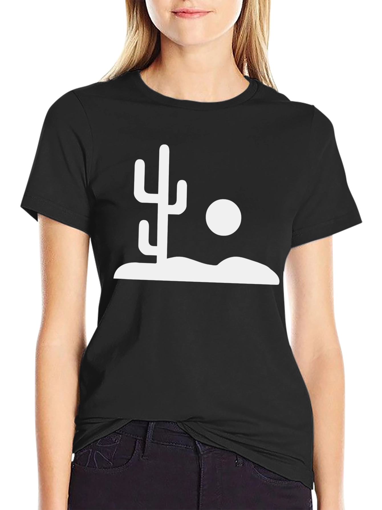 Cactus Desert Graphic Tee - Stylish Black T-Shirt