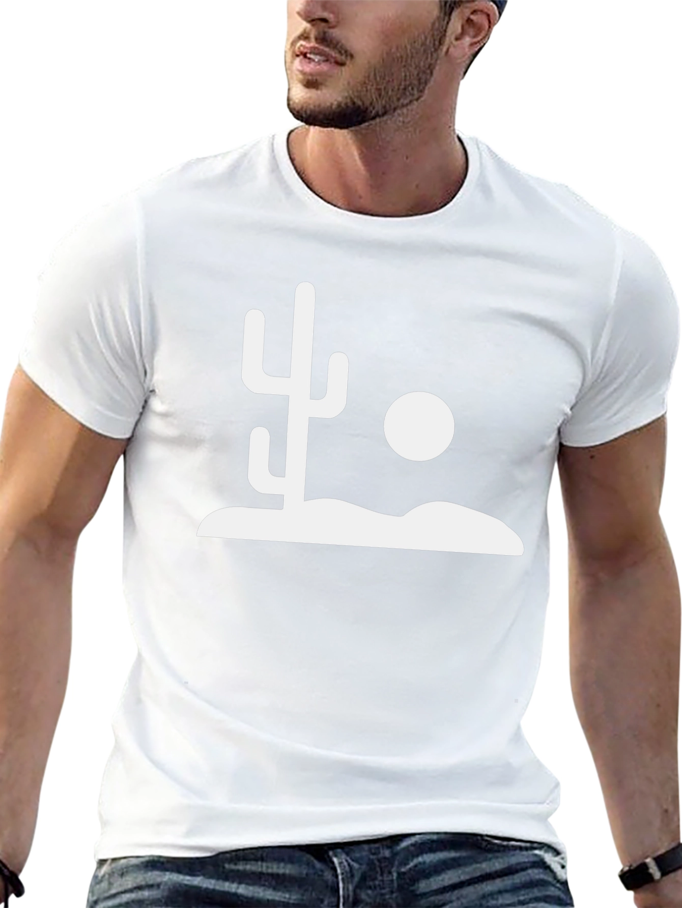 Cactus Desert Graphic Tee - Stylish Black T-Shirt
