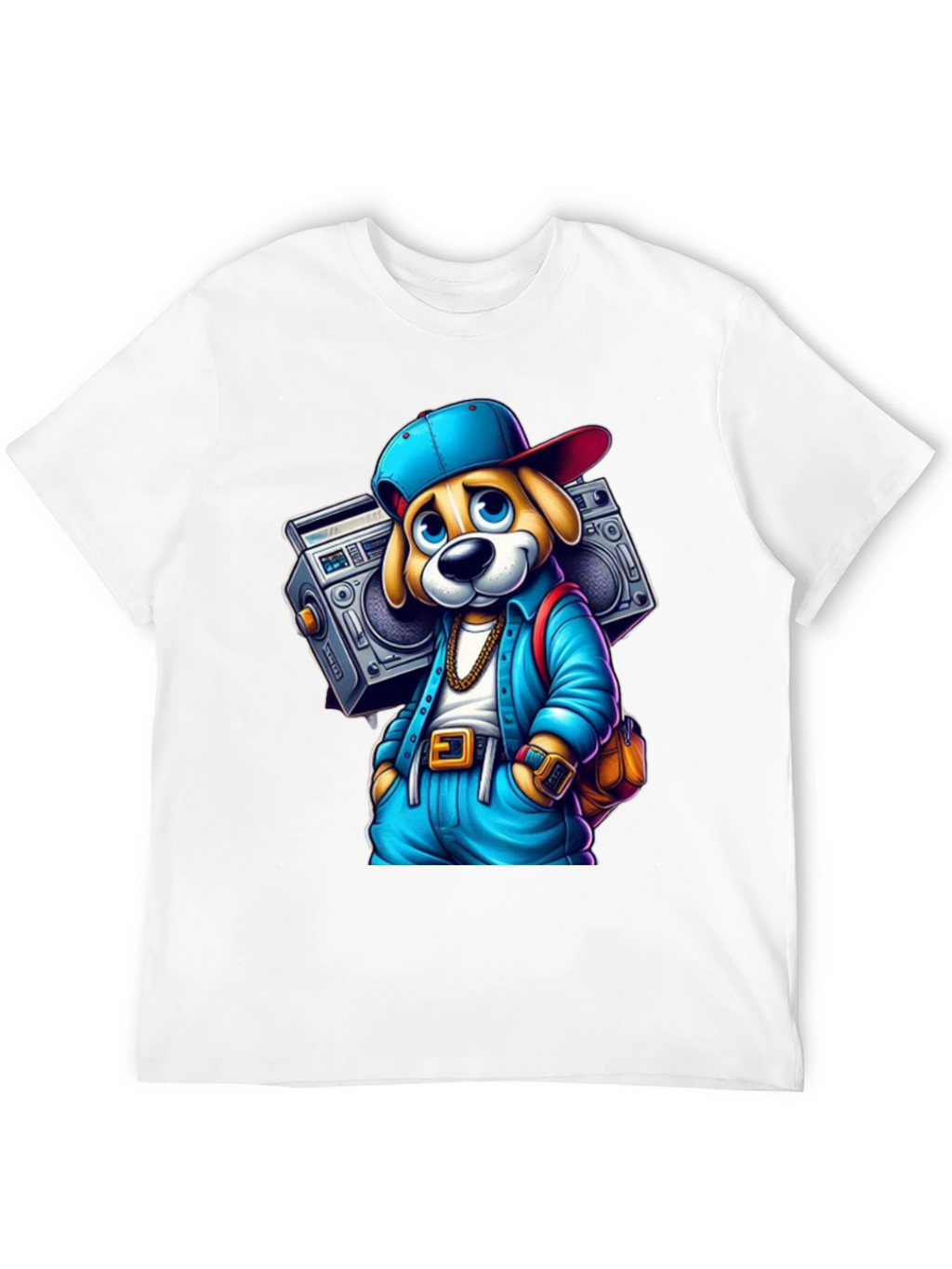 Cool Dog Boombox Black T-Shirt