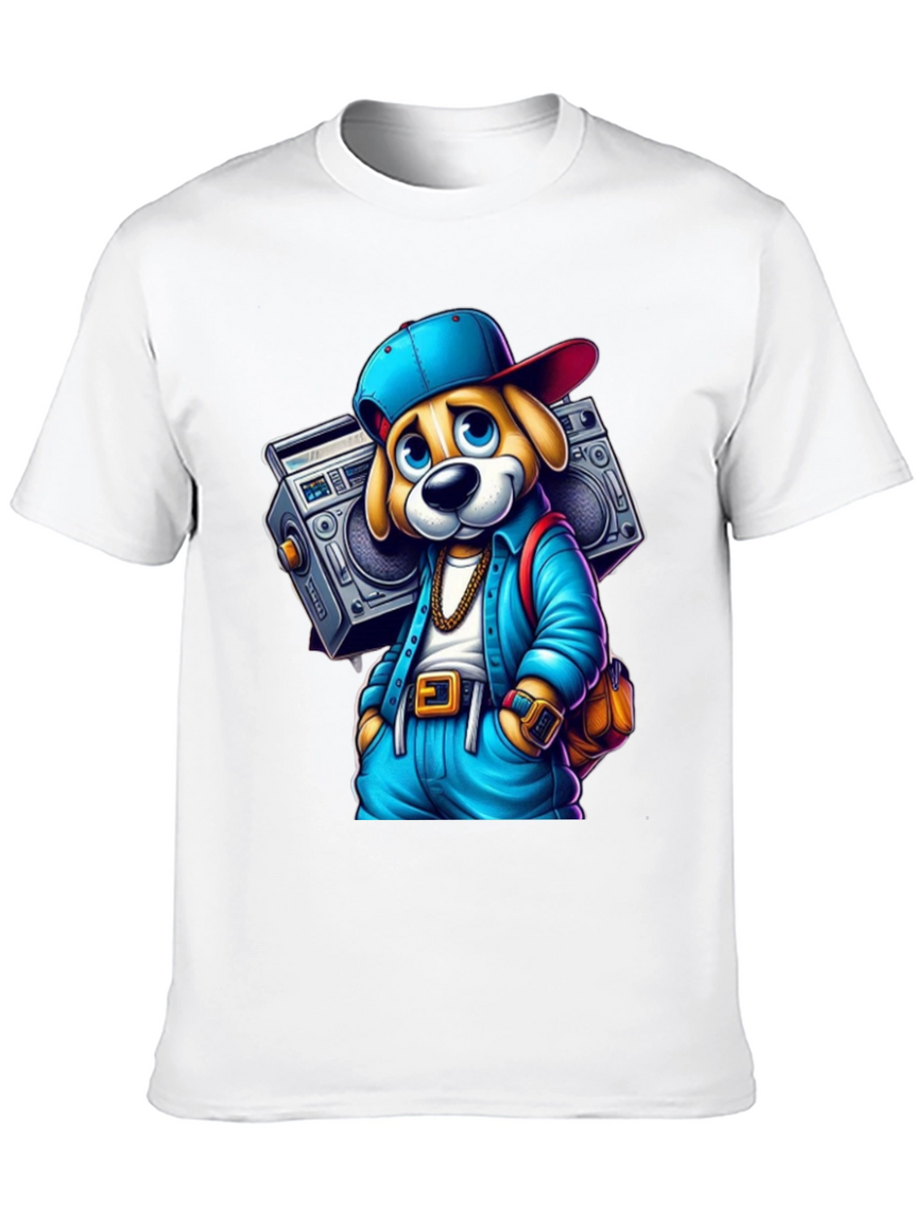 Cool Dog Boombox Black T-Shirt