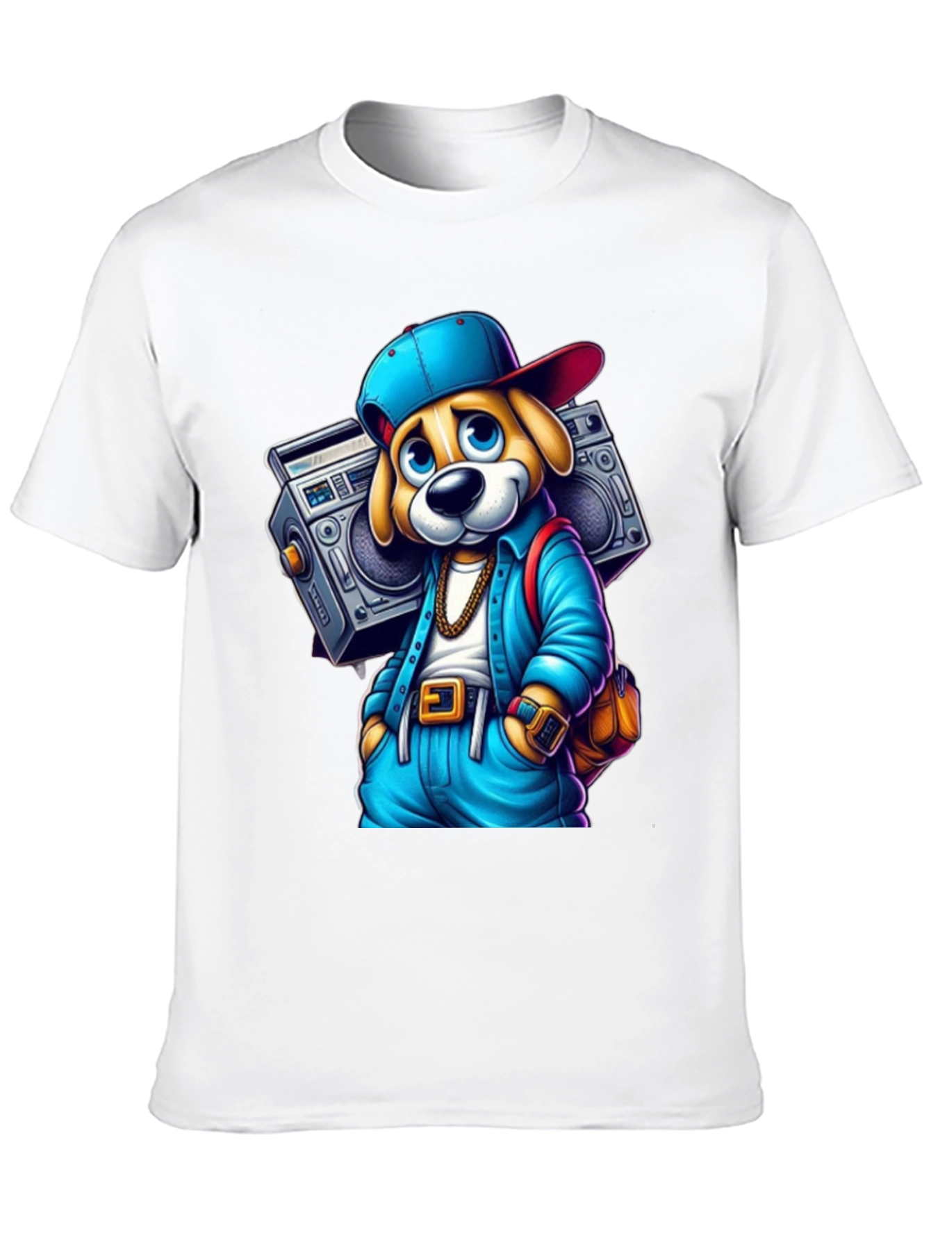 Cool Dog Boombox Black T-Shirt