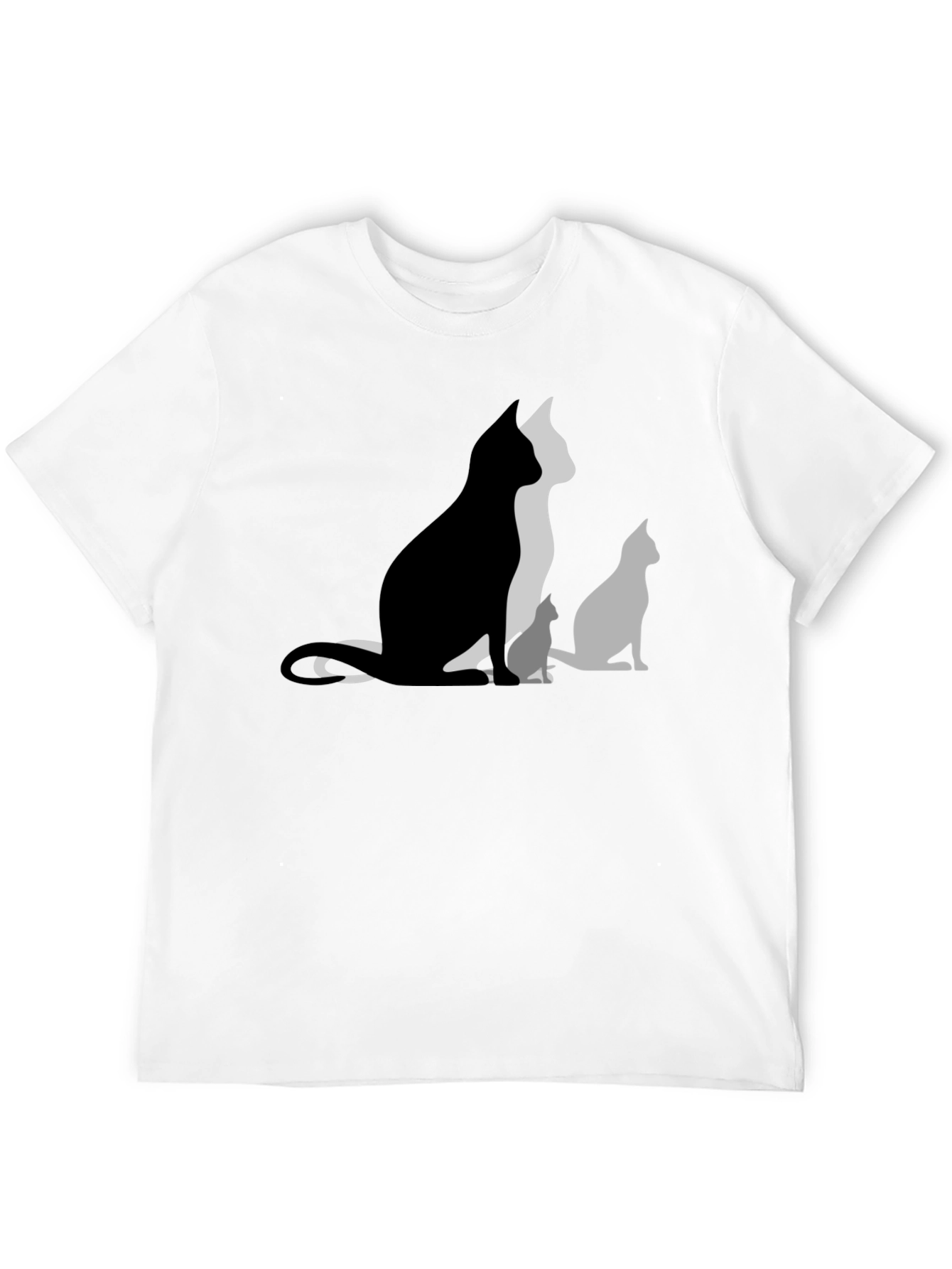 Cat Silhouette Graphic Black T-Shirt