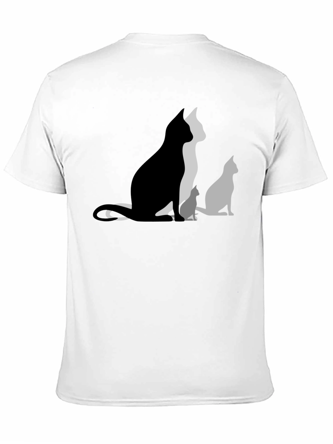 Cat Silhouette Graphic Black T-Shirt