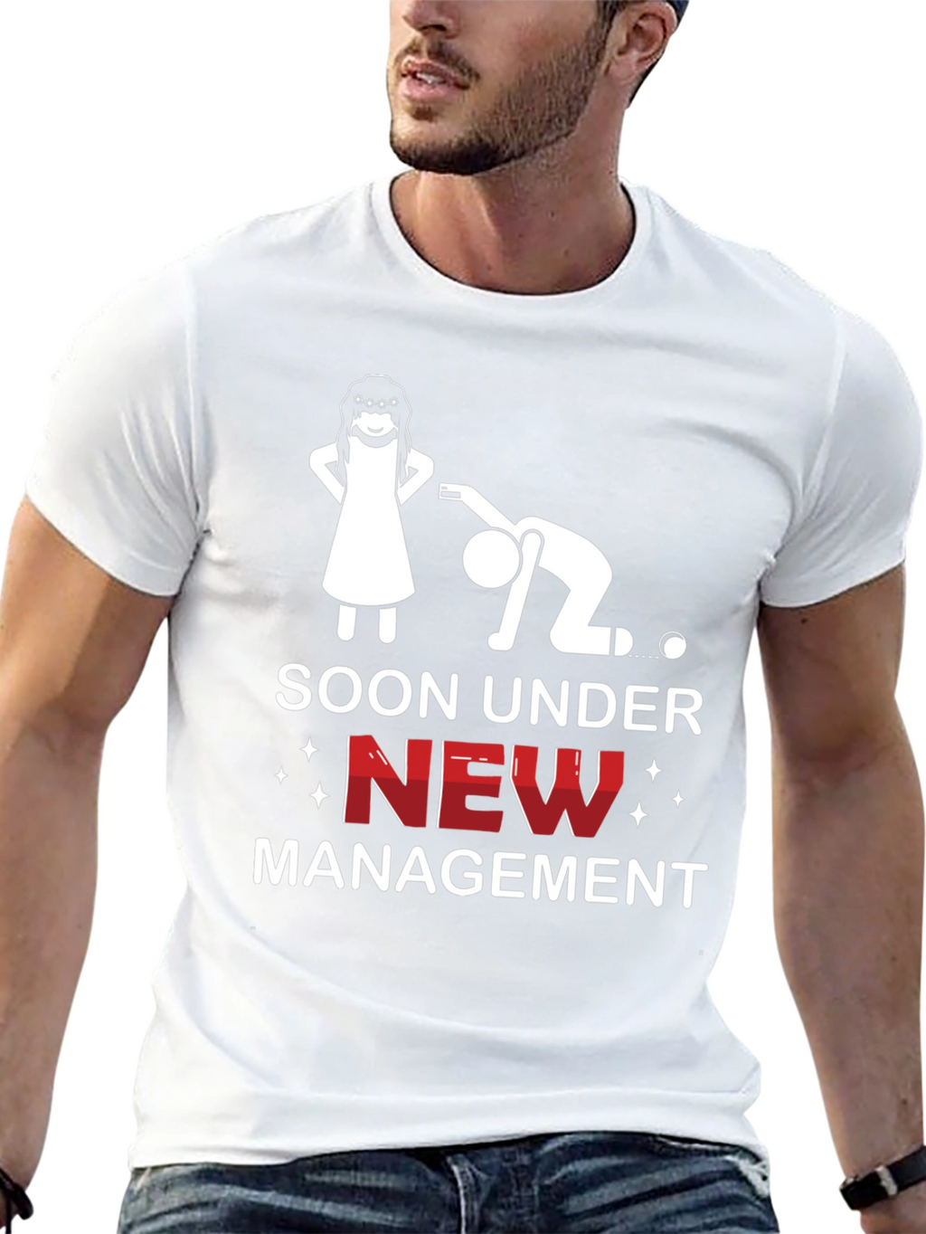 Soon Under New Management Funny Graphic Tee