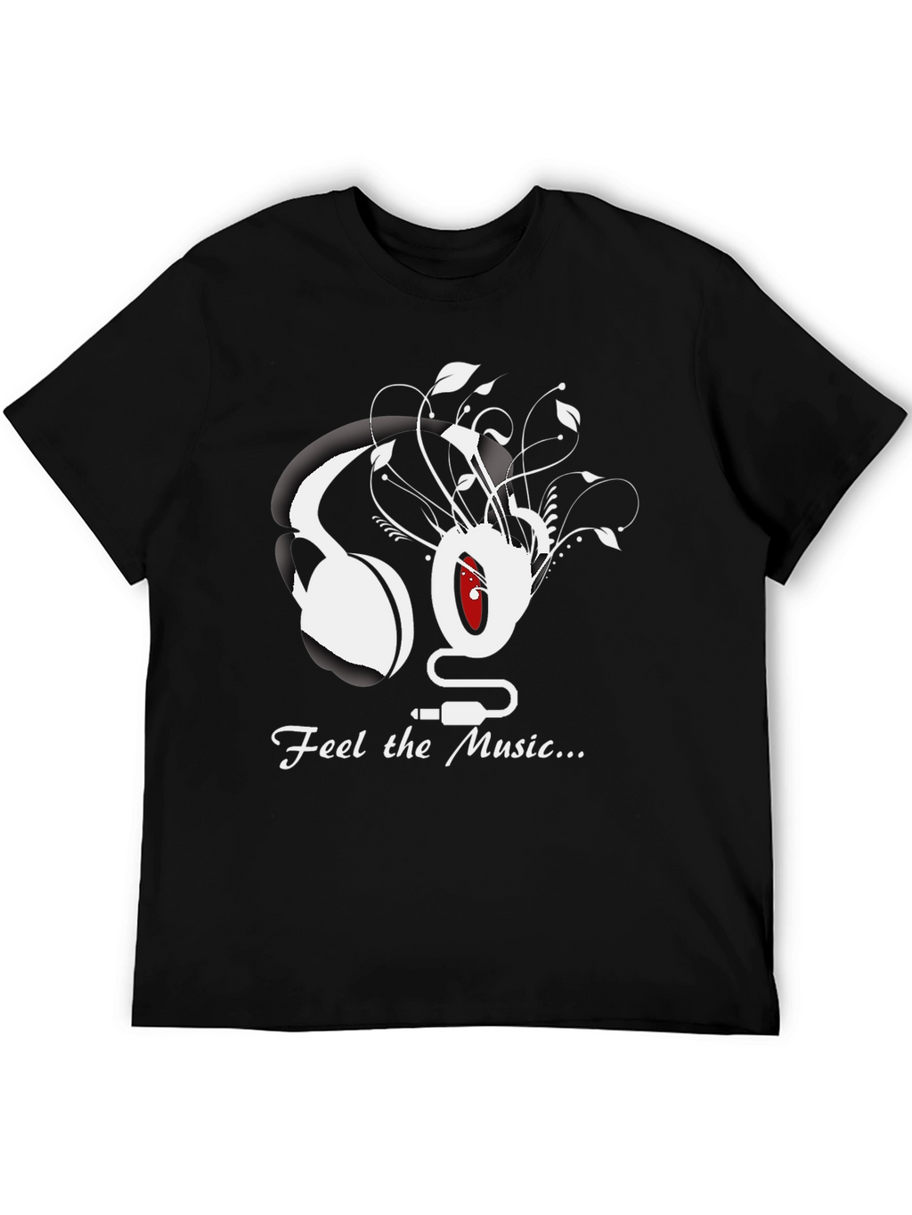 Feel the Music Graphic Tee - Black Cotton