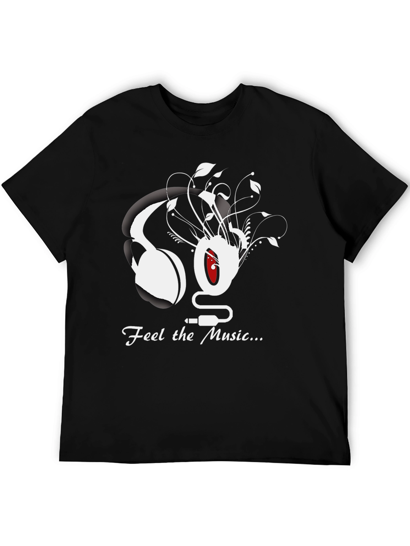 Feel the Music Graphic Tee - Black Cotton