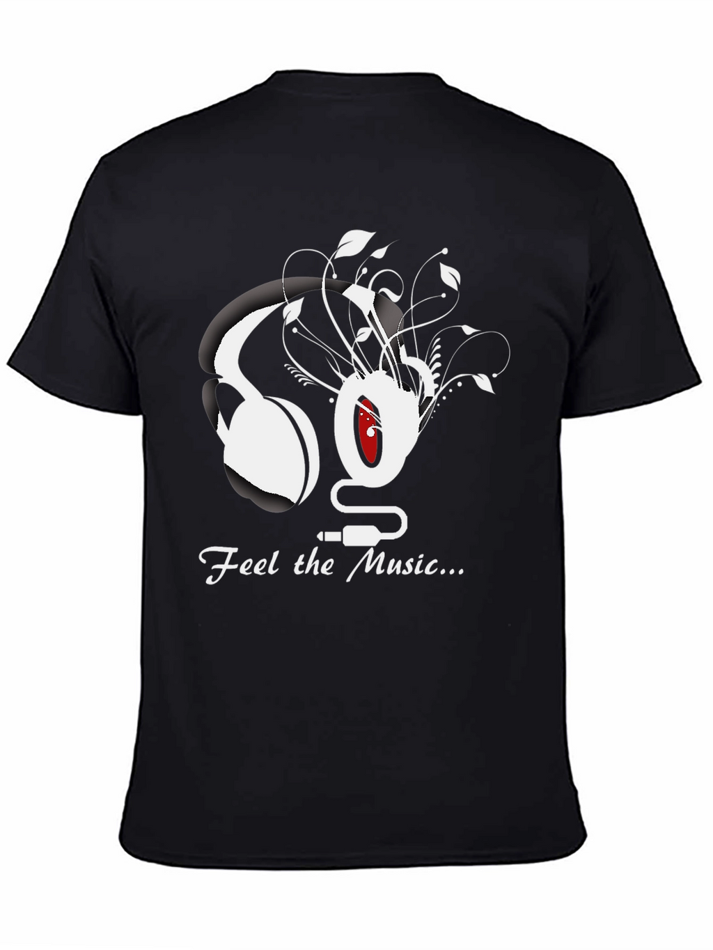 Feel the Music Graphic Tee - Black Cotton