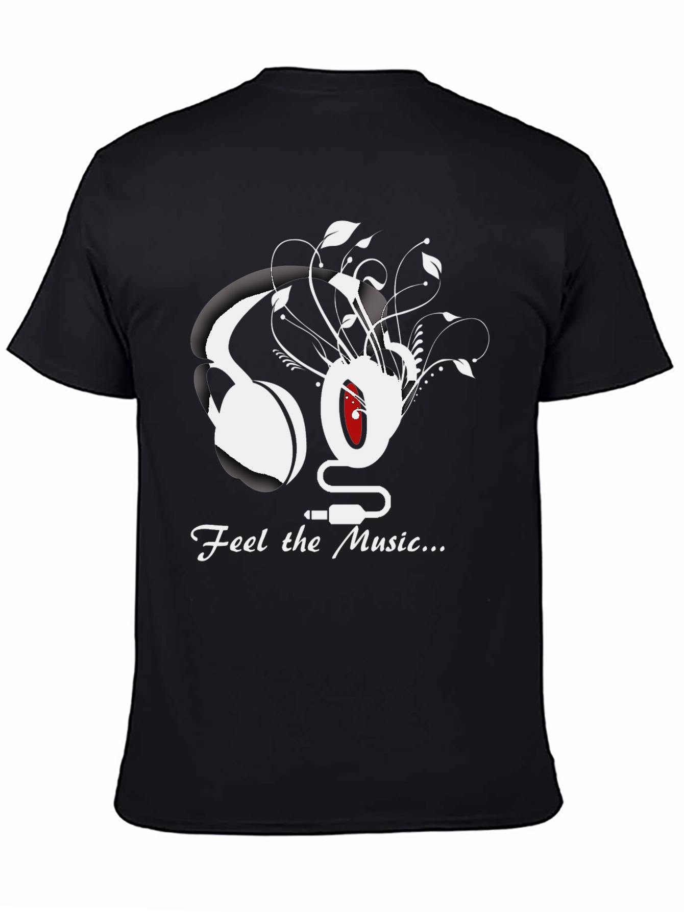 Feel the Music Graphic Tee - Black Cotton